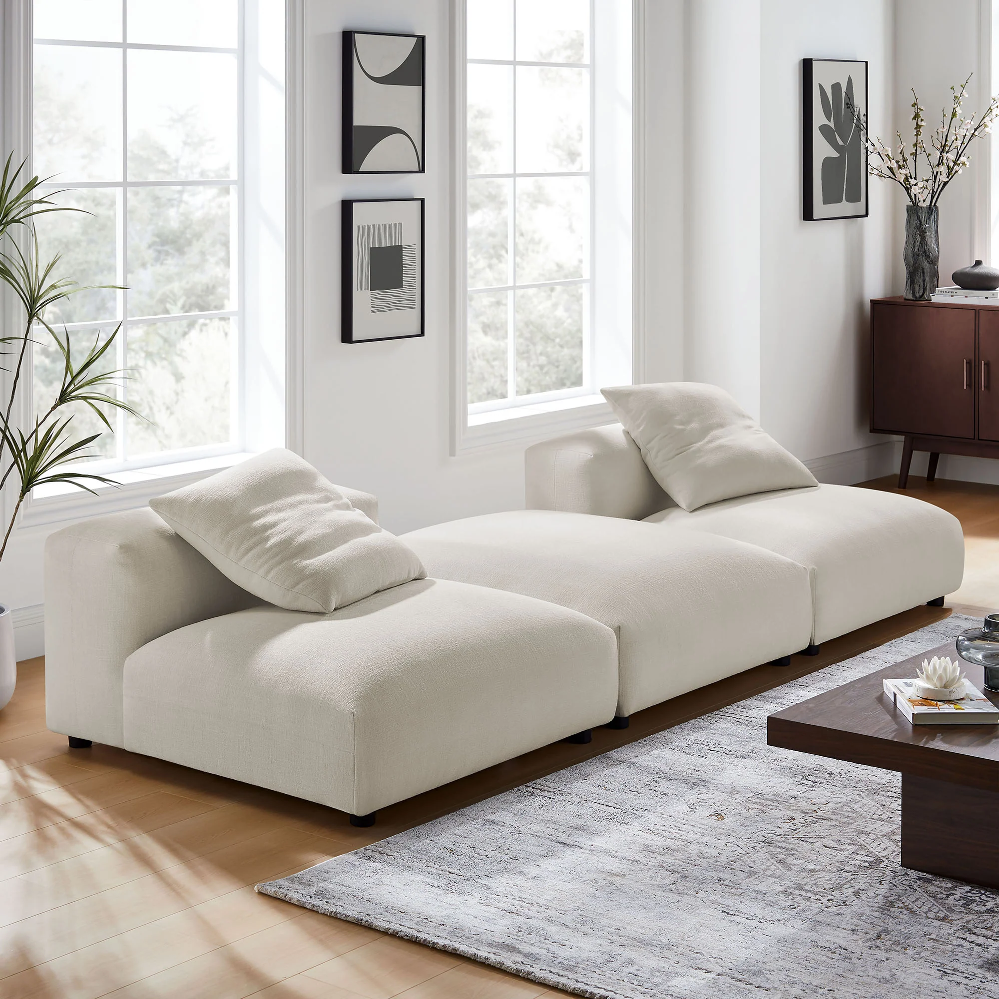 Solace 3-Piece Modular Upholstered Fabric Sectional Sofa by Modway - Image 25