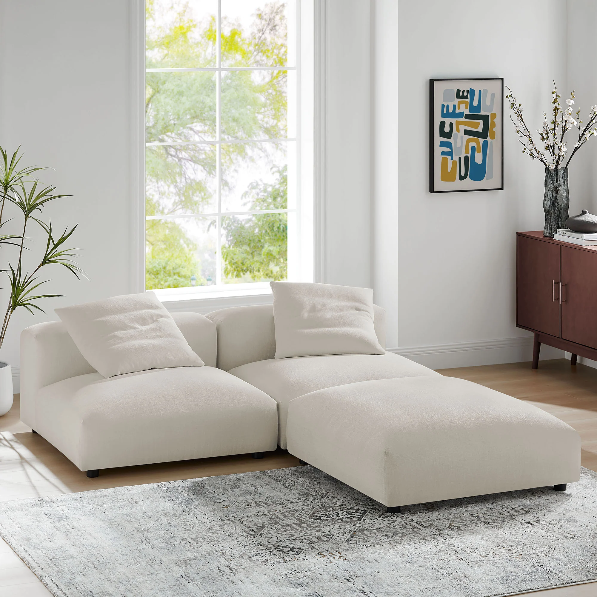 Solace 3-Piece Modular Upholstered Fabric Sectional Sofa by Modway - Image 26
