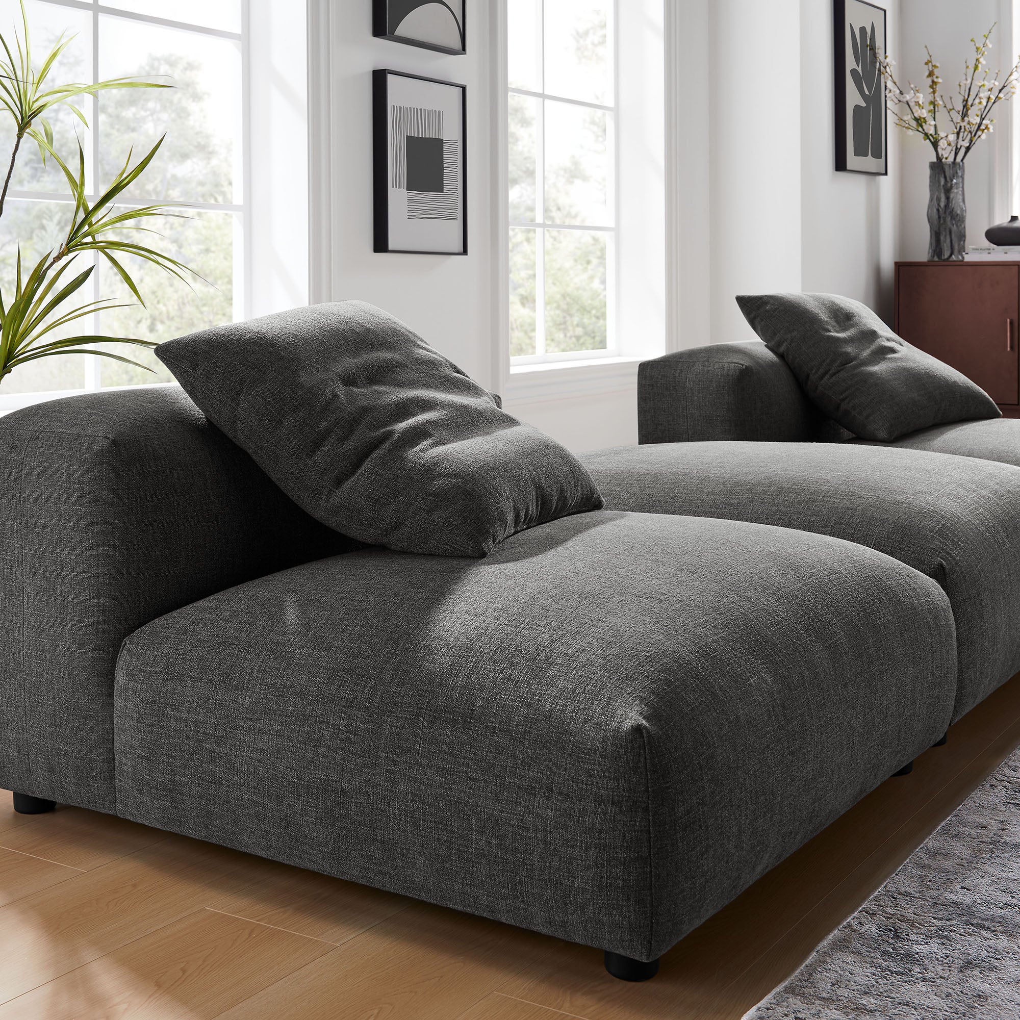 Solace 3-Piece Modular Upholstered Fabric Sectional Sofa by Modway - Image 7