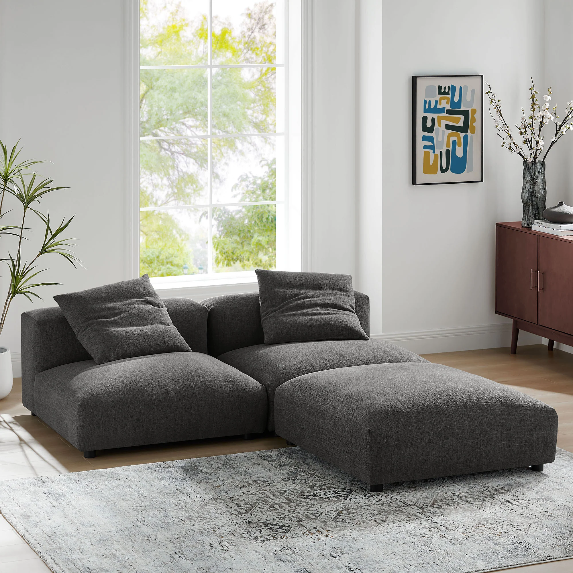 Solace 3-Piece Modular Upholstered Fabric Sectional Sofa by Modway - Image 8