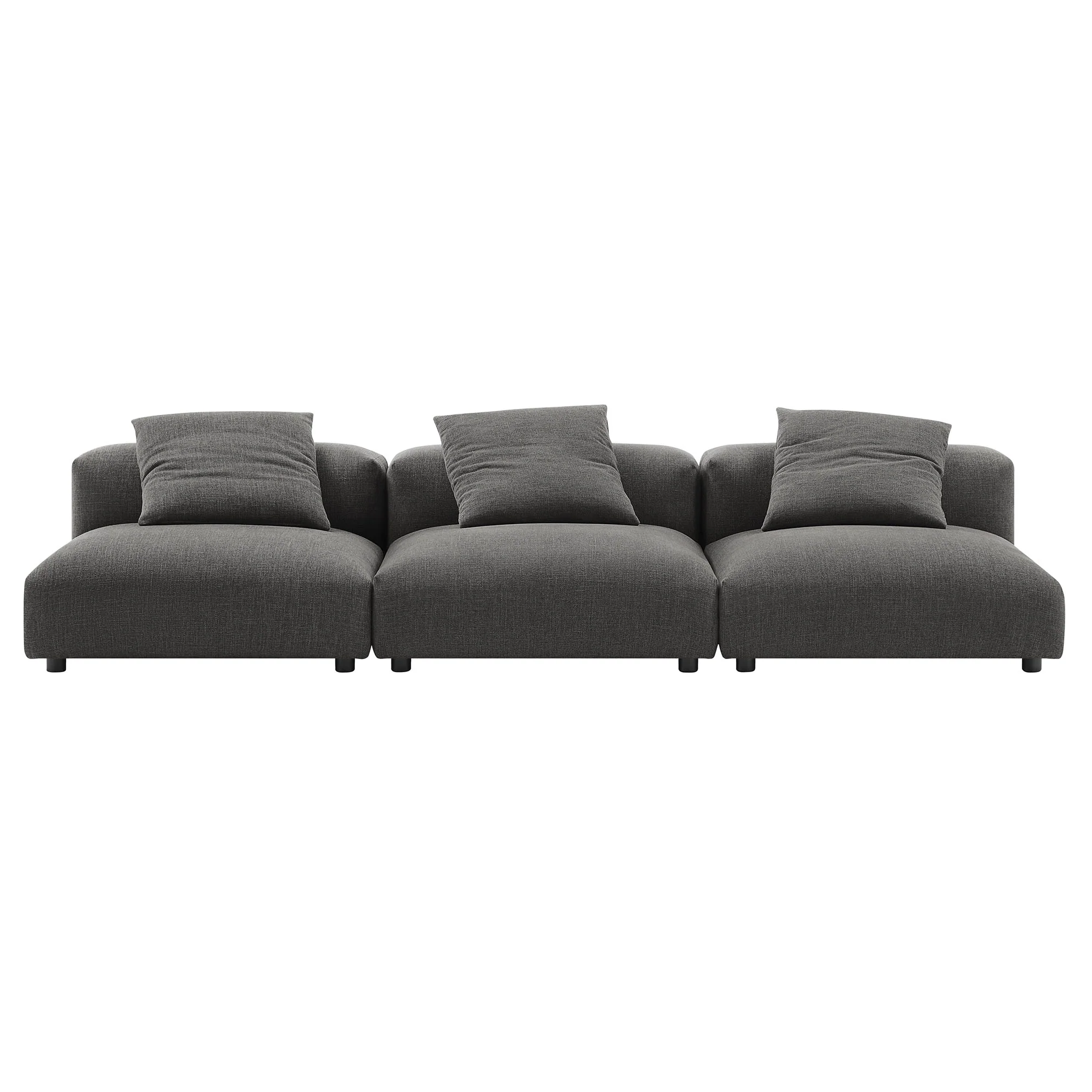 Solace 3-Piece Modular Upholstered Fabric Sofa by Modway - Image 3
