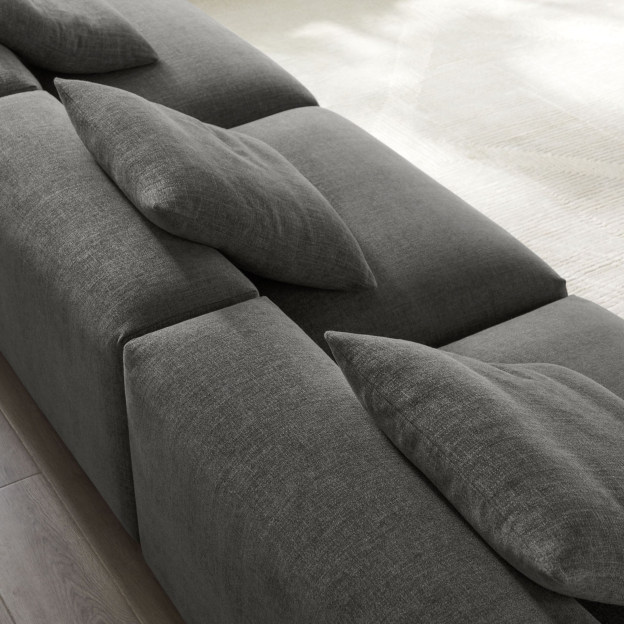 Solace 3-Piece Modular Upholstered Fabric Sofa by Modway - Image 4