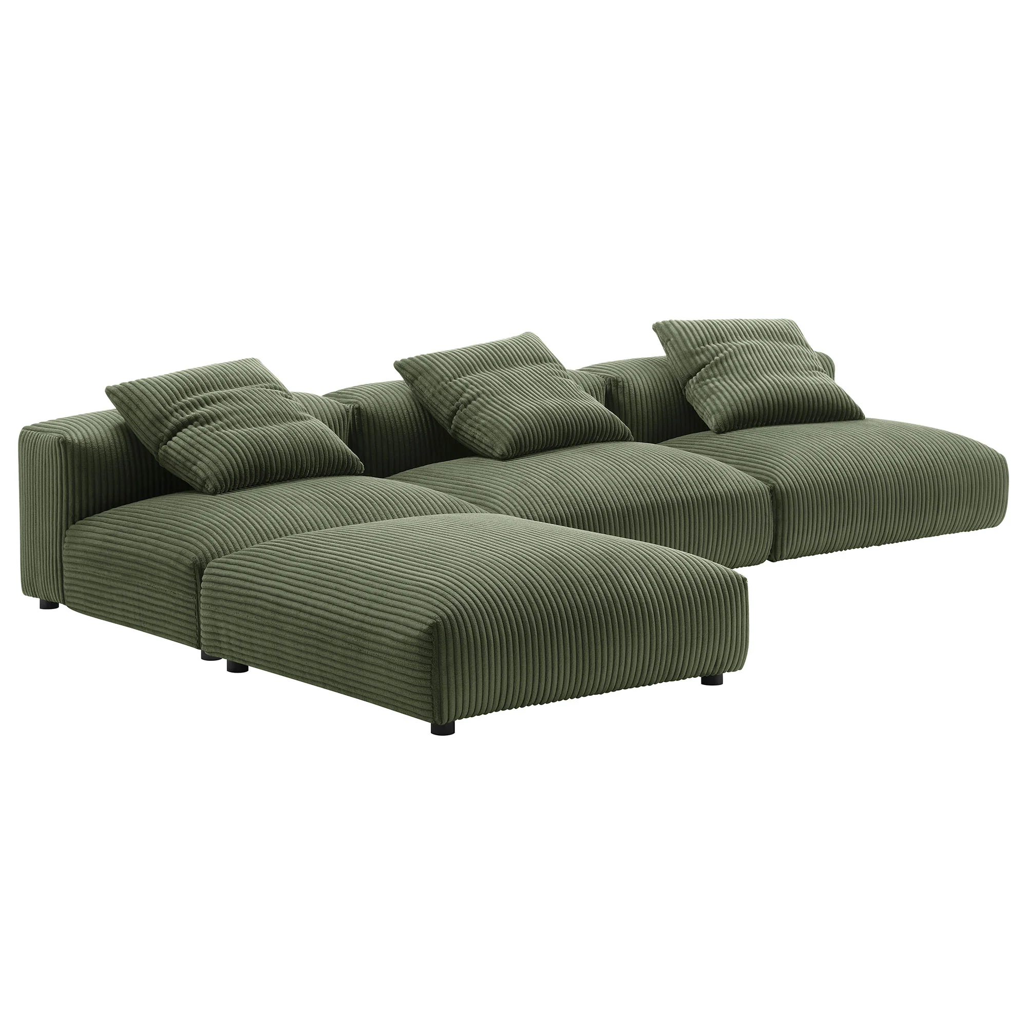 Solace 4-Piece Modular Corduroy Upholstered Sectional Sofa by Modway - Image 10