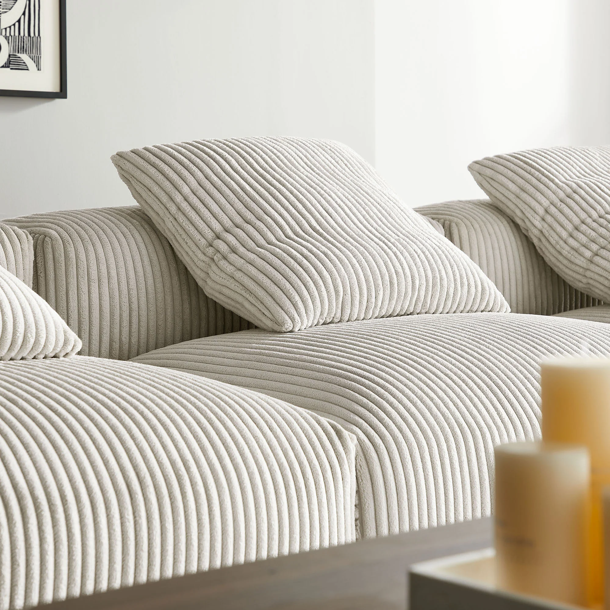 Solace 4-Piece Modular Corduroy Upholstered Sectional Sofa by Modway - Image 5