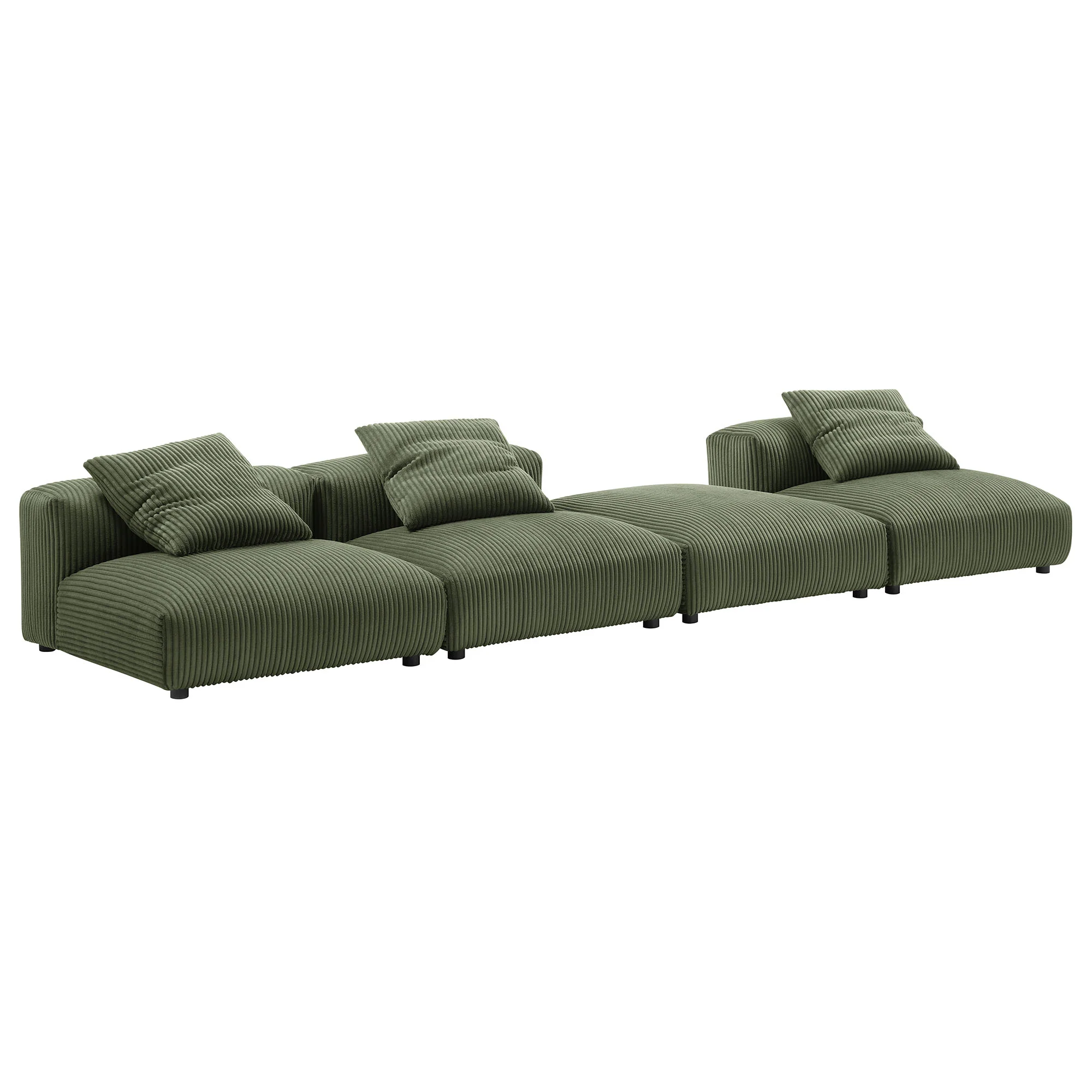 Solace 4-Piece Modular Corduroy Upholstered Sectional Sofa by Modway - Image 8