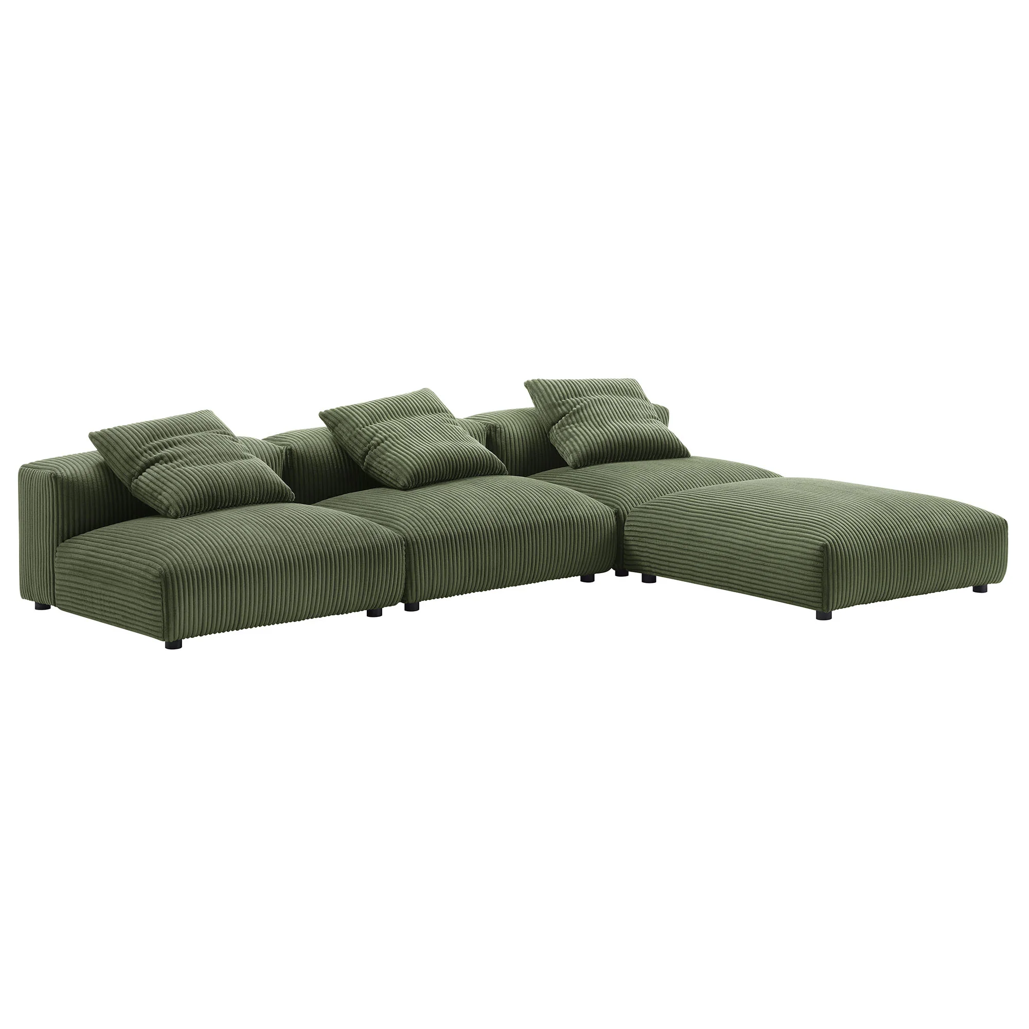 Solace 4-Piece Modular Corduroy Upholstered Sectional Sofa by Modway - Image 9