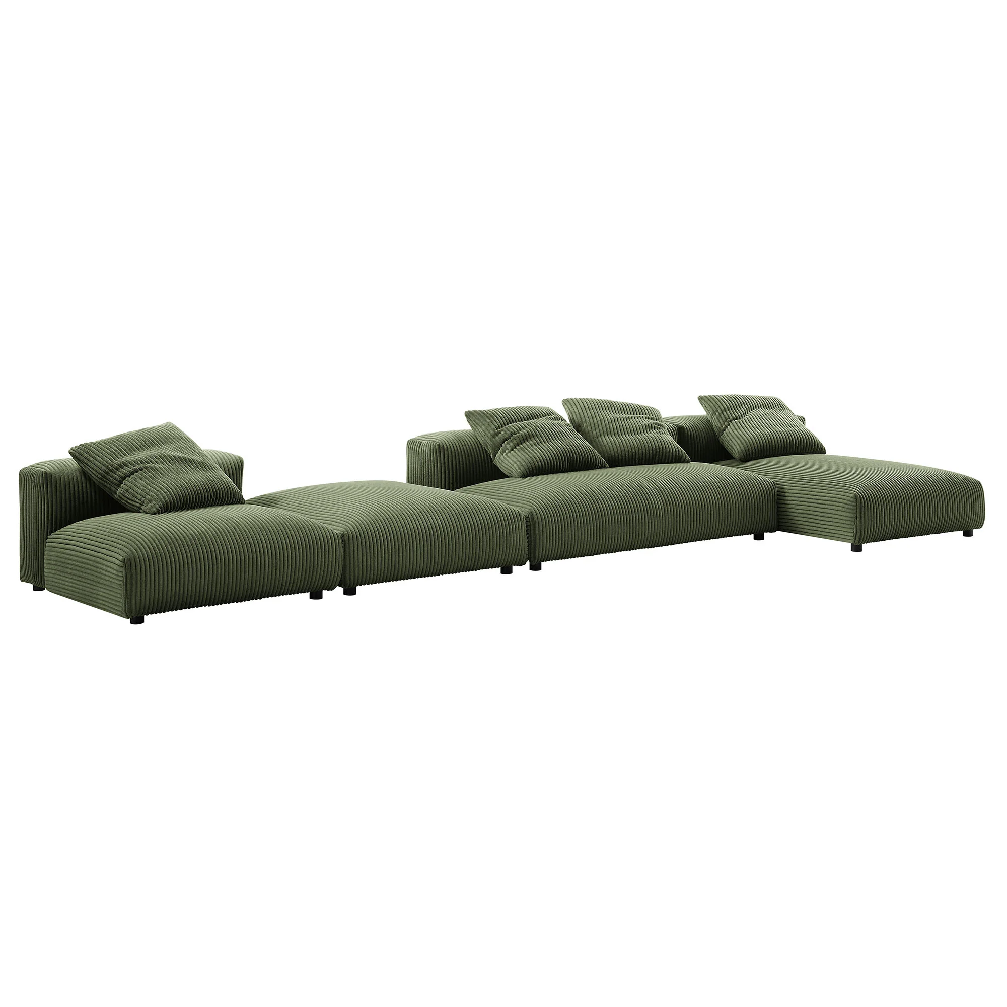 Solace 4-Piece Modular Corduroy Upholstered Sectional Sofa With Ottoman by Modway - Image 12