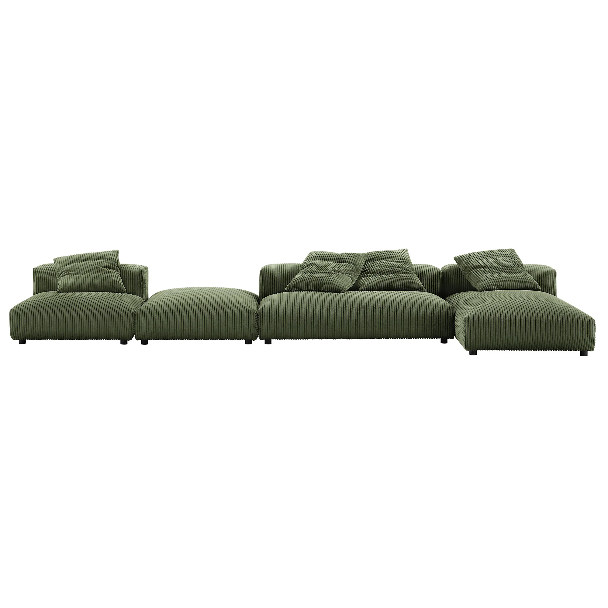 Solace 4-Piece Modular Corduroy Upholstered Sectional Sofa With Ottoman by Modway - Image 13