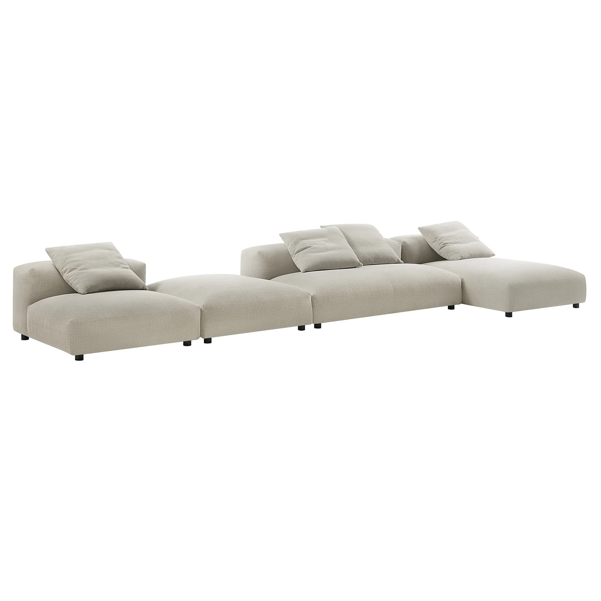 Solace 4-Piece Modular Upholstered Fabric Sectional Sofa With Ottoman by Modway - Image 12