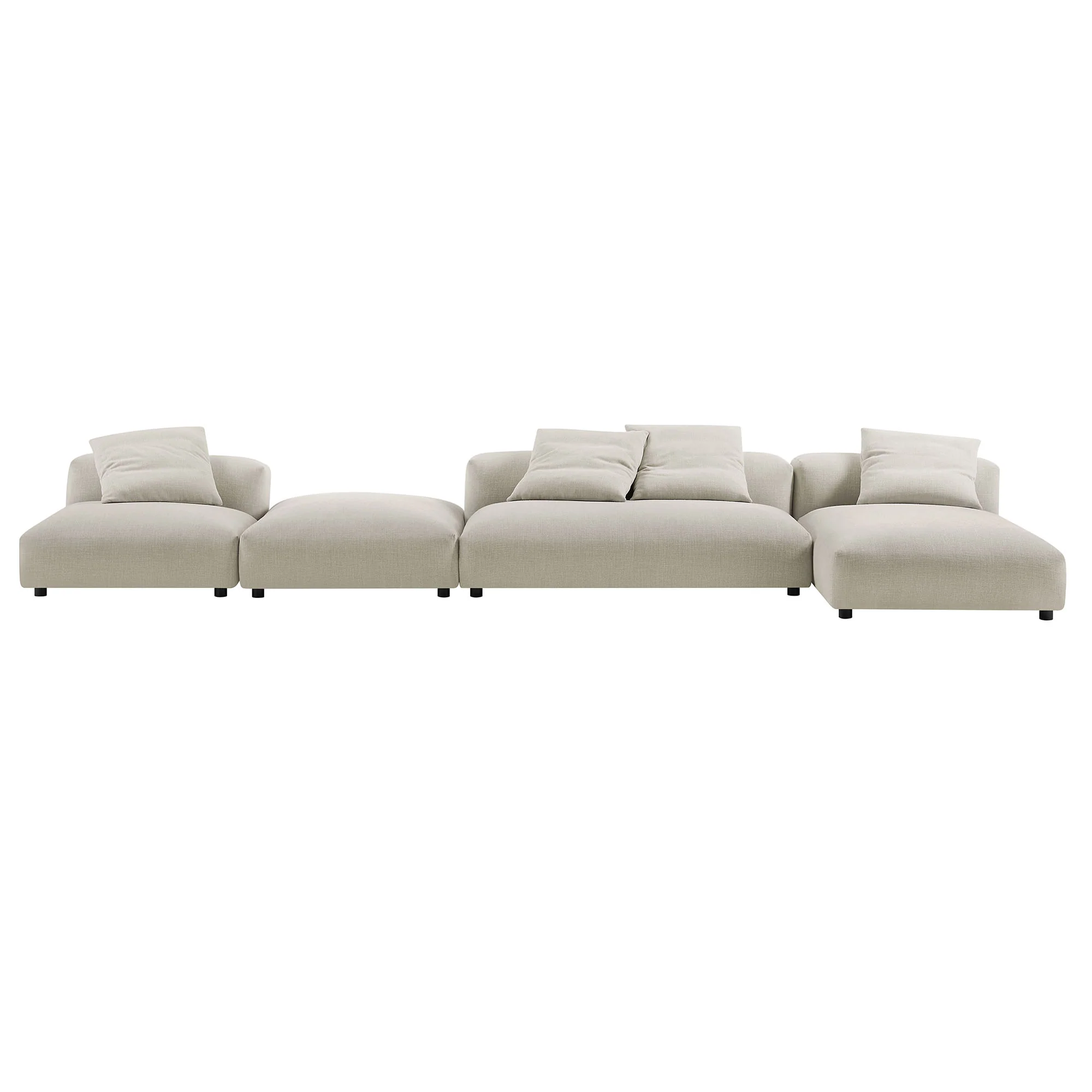 Solace 4-Piece Modular Upholstered Fabric Sectional Sofa With Ottoman by Modway - Image 13