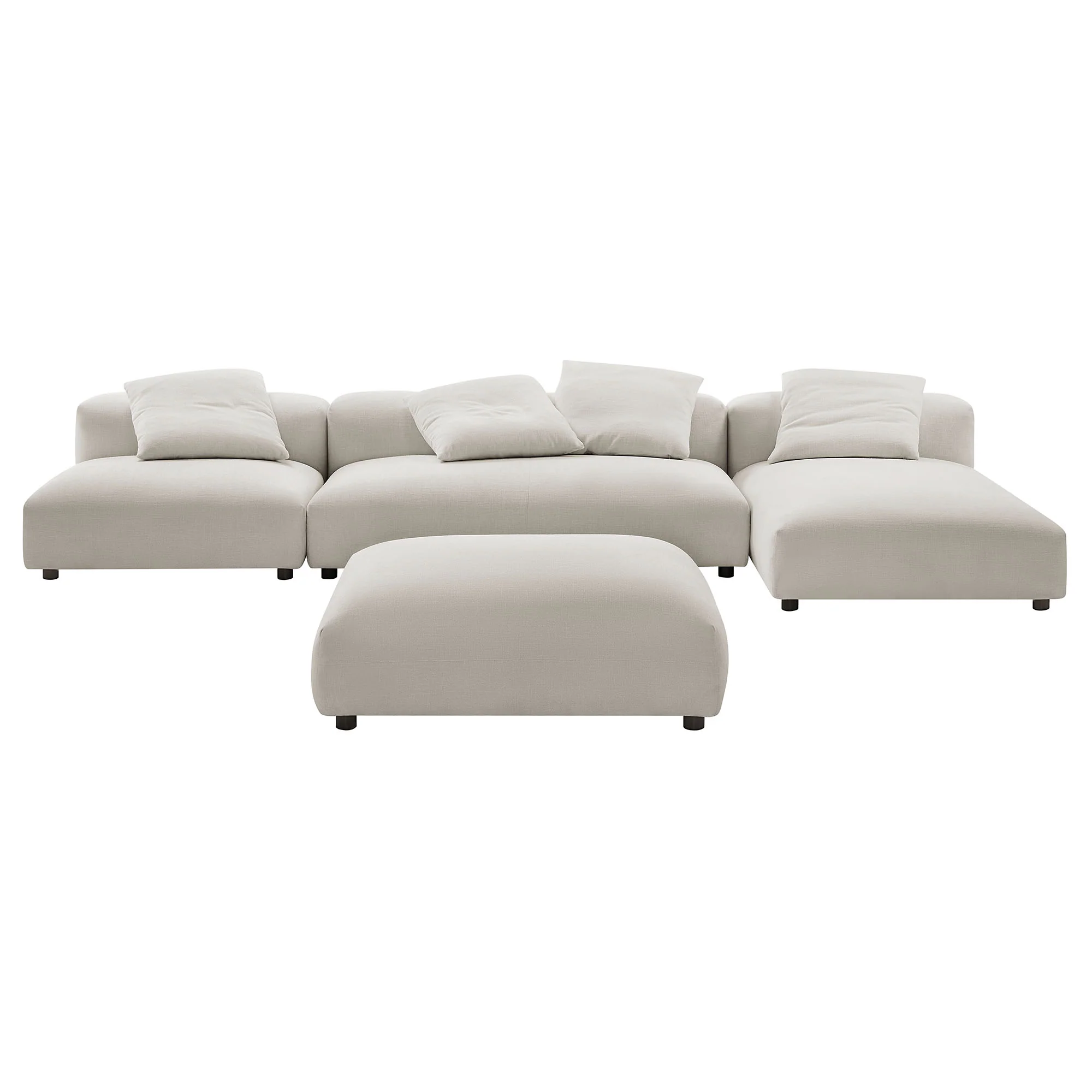Solace 4-Piece Modular Upholstered Fabric Sectional Sofa With Ottoman by Modway - Image 20