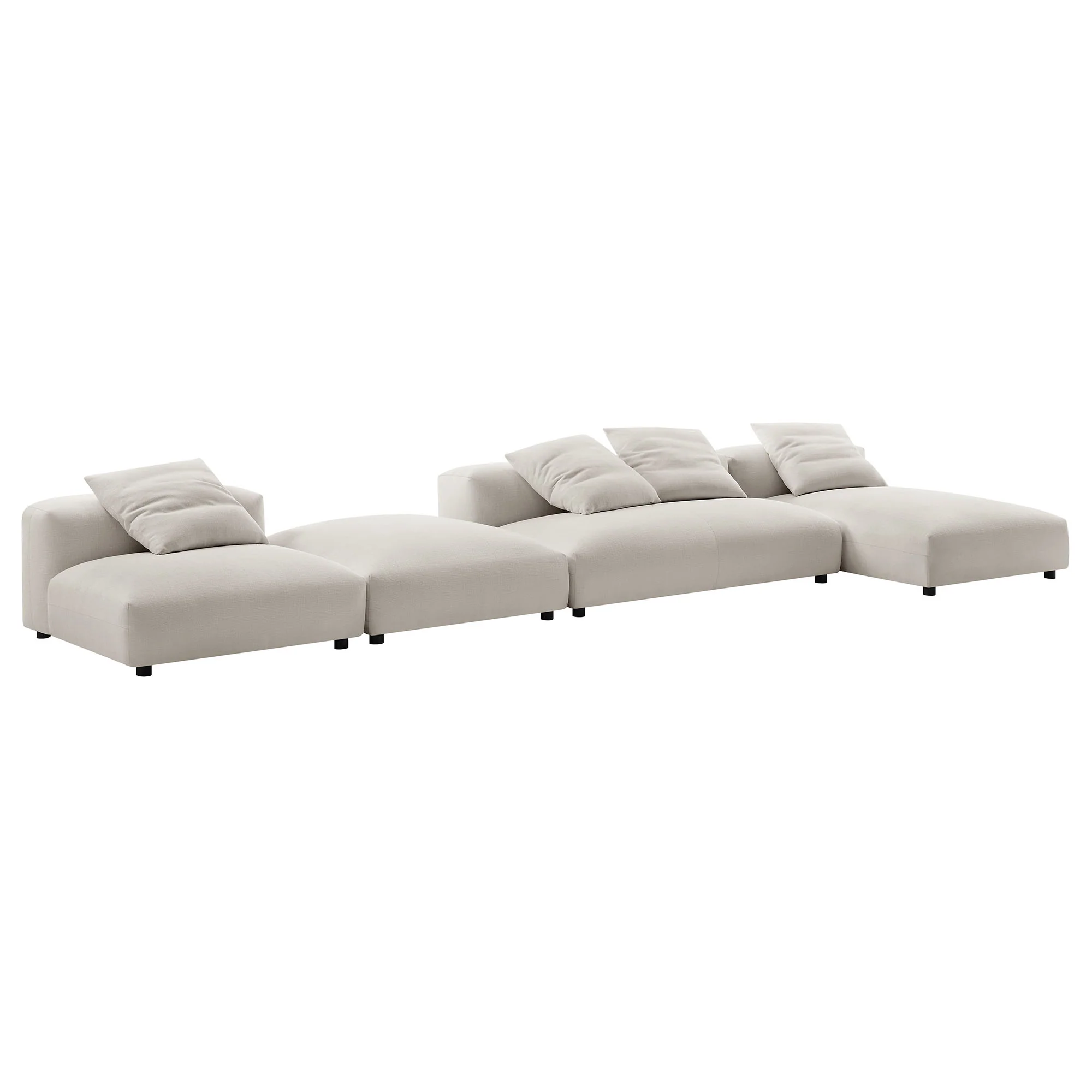 Solace 4-Piece Modular Upholstered Fabric Sectional Sofa With Ottoman by Modway - Image 21
