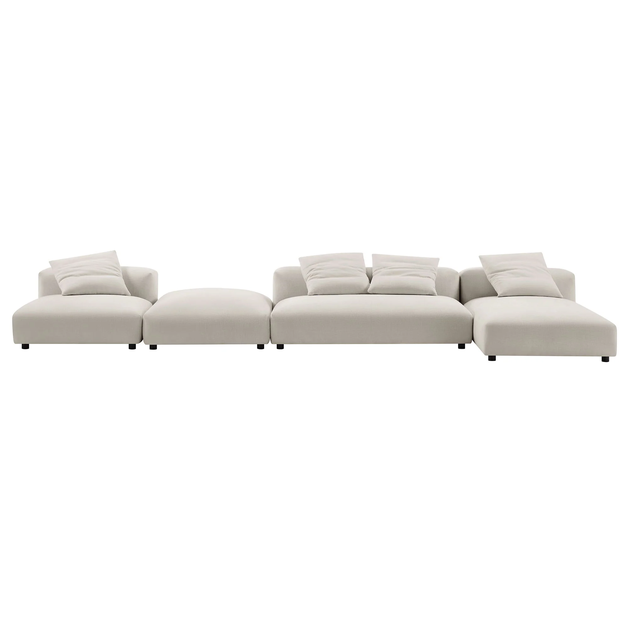 Solace 4-Piece Modular Upholstered Fabric Sectional Sofa With Ottoman by Modway - Image 22