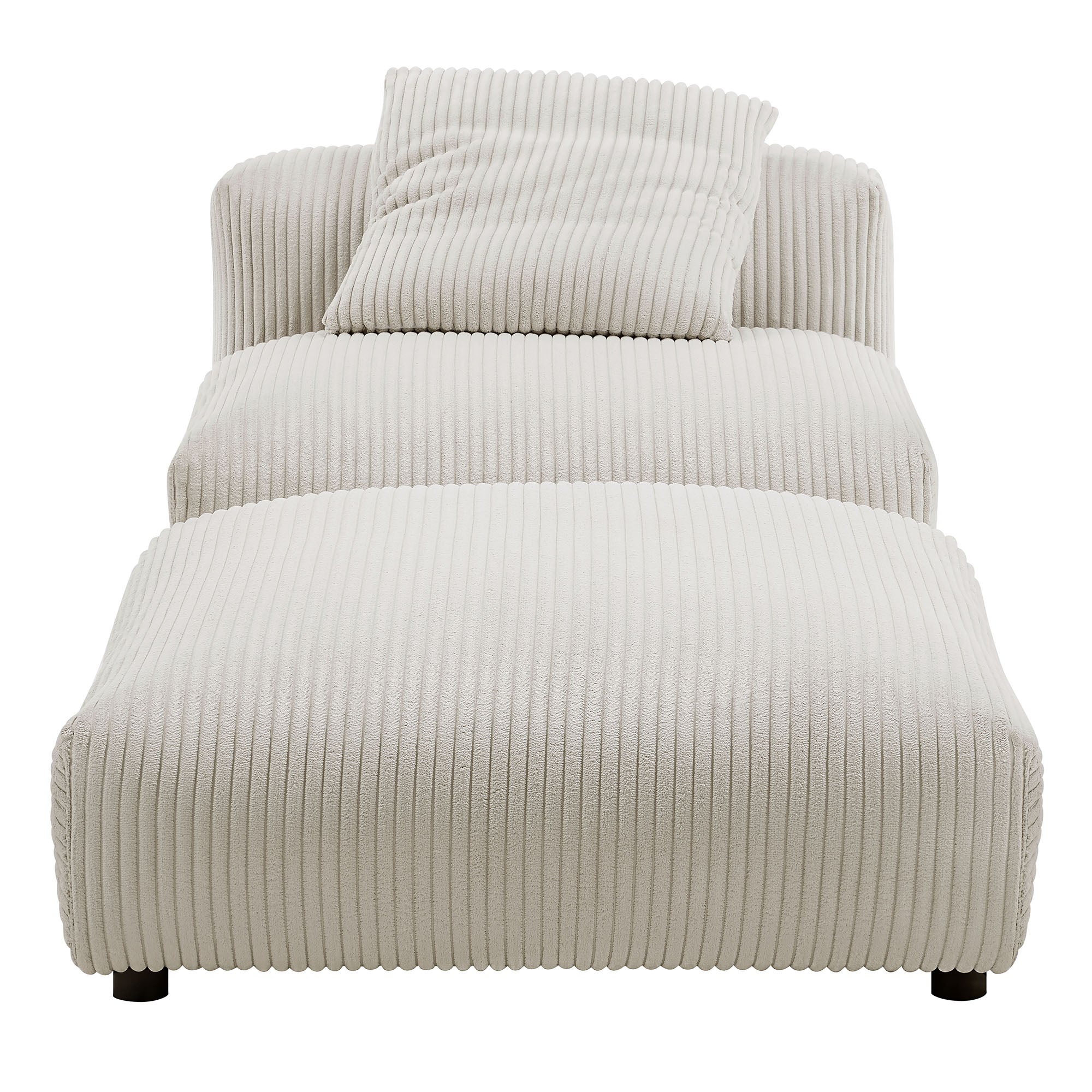 Solace Modular Corduroy Upholstered Armless Chair and Ottoman Set by Modway - Image 3