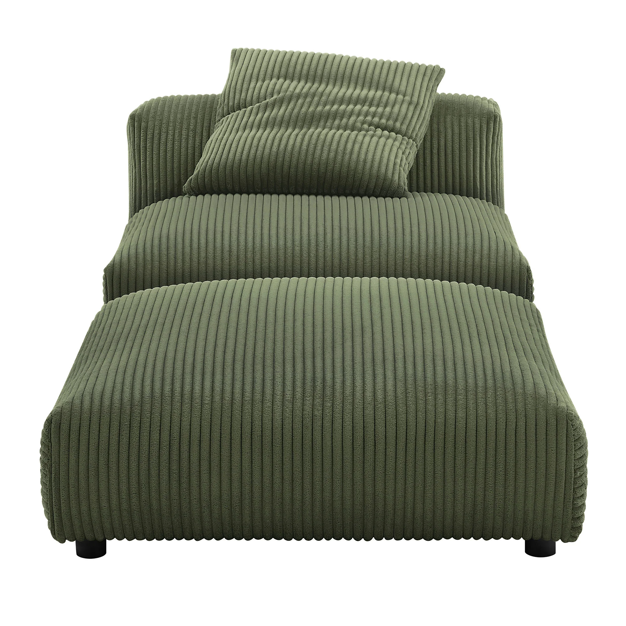 Solace Modular Corduroy Upholstered Armless Chair and Ottoman Set by Modway - Image 7