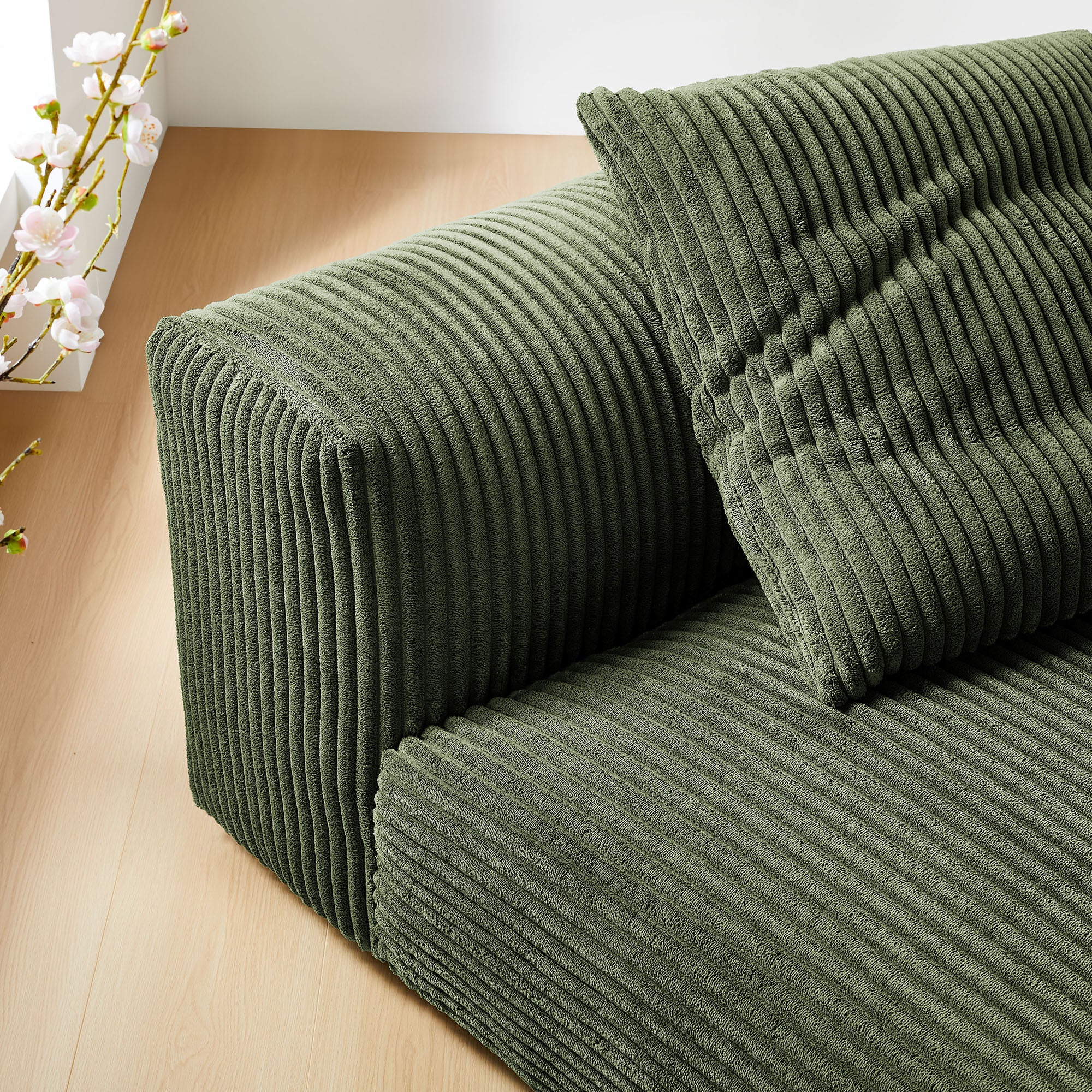 Solace Modular Corduroy Upholstered Armless Chair by Modway - Image 15