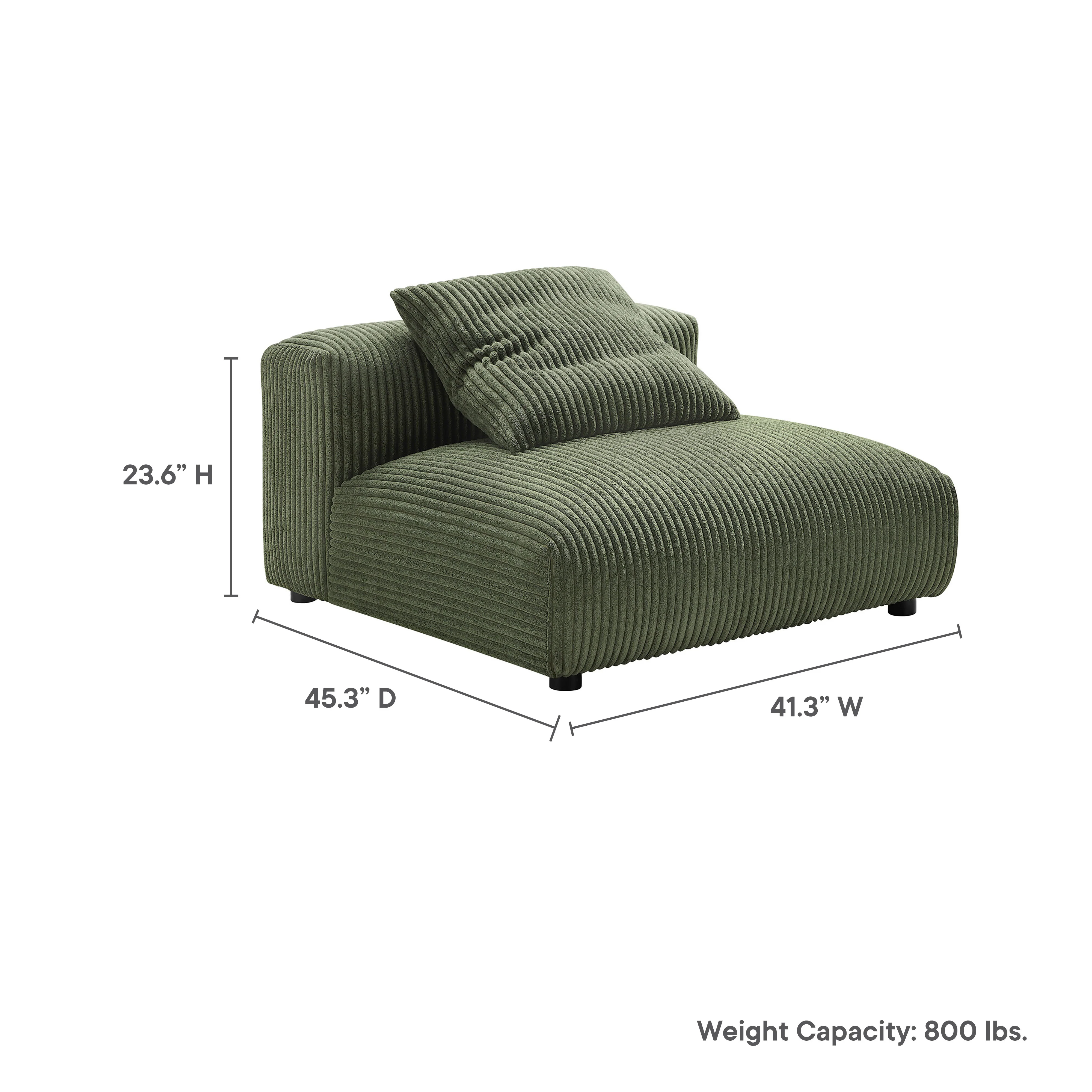 Solace Modular Corduroy Upholstered Armless Chair by Modway - Image 18