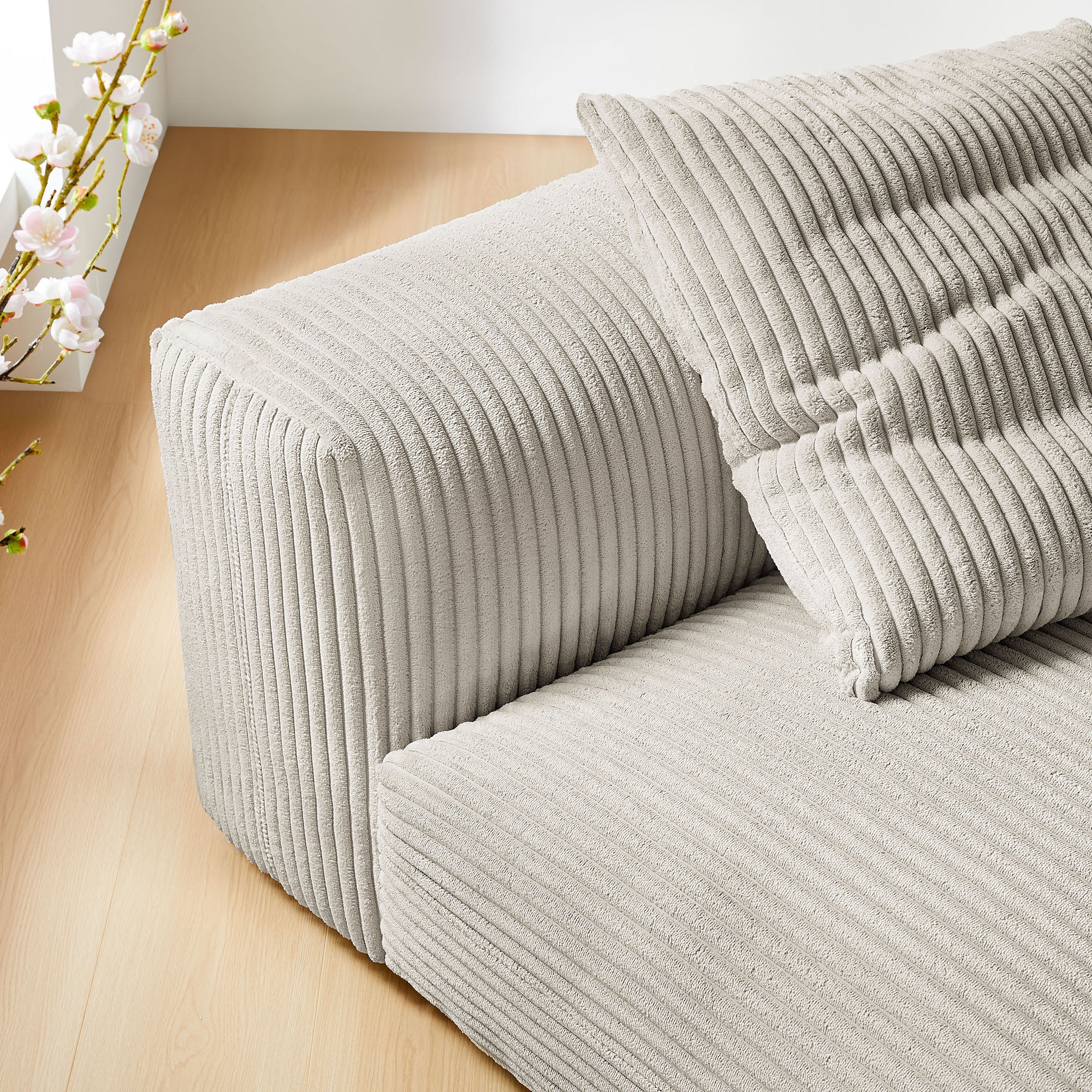 Solace Modular Corduroy Upholstered Armless Chair by Modway - Image 7