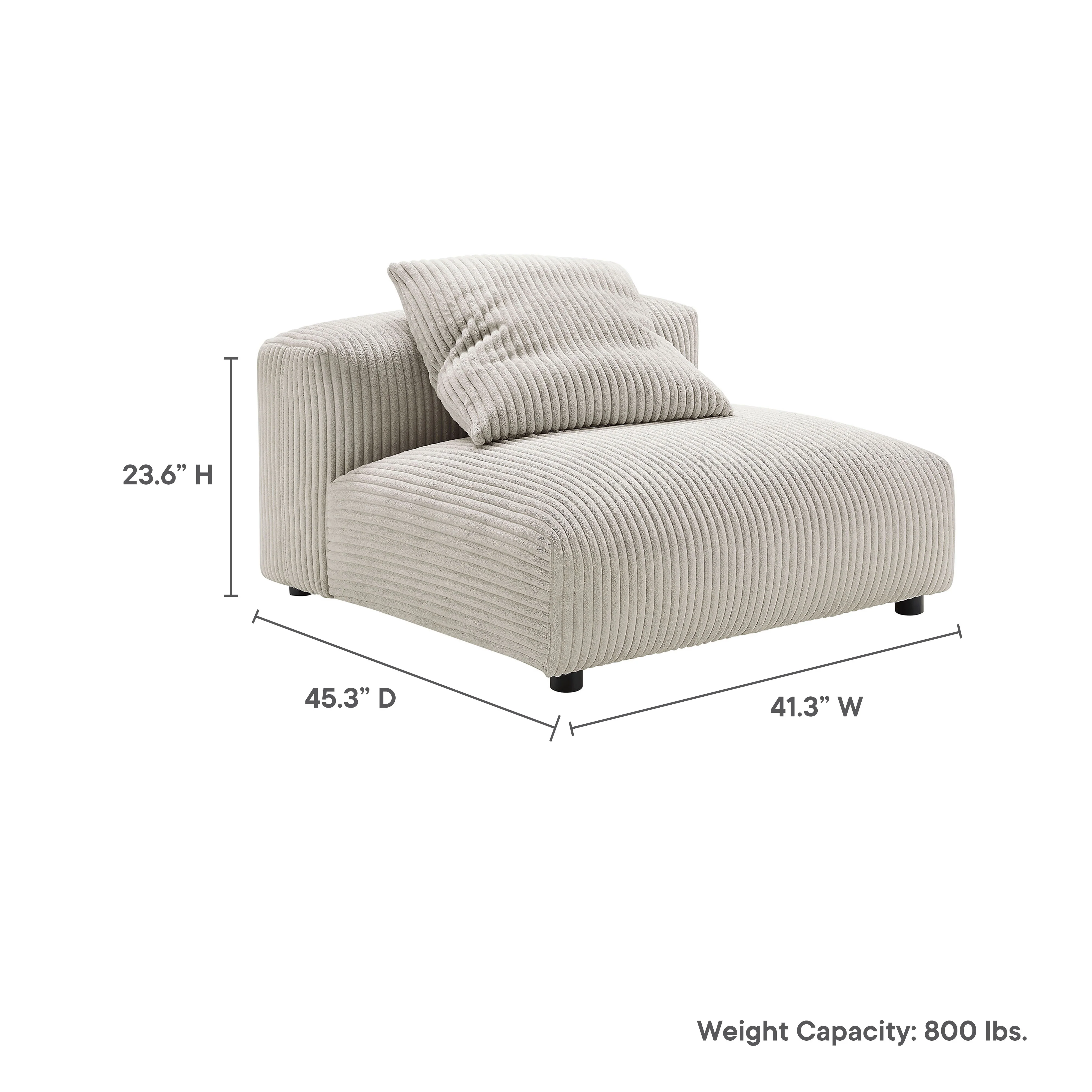 Solace Modular Corduroy Upholstered Armless Chair by Modway - Image 9