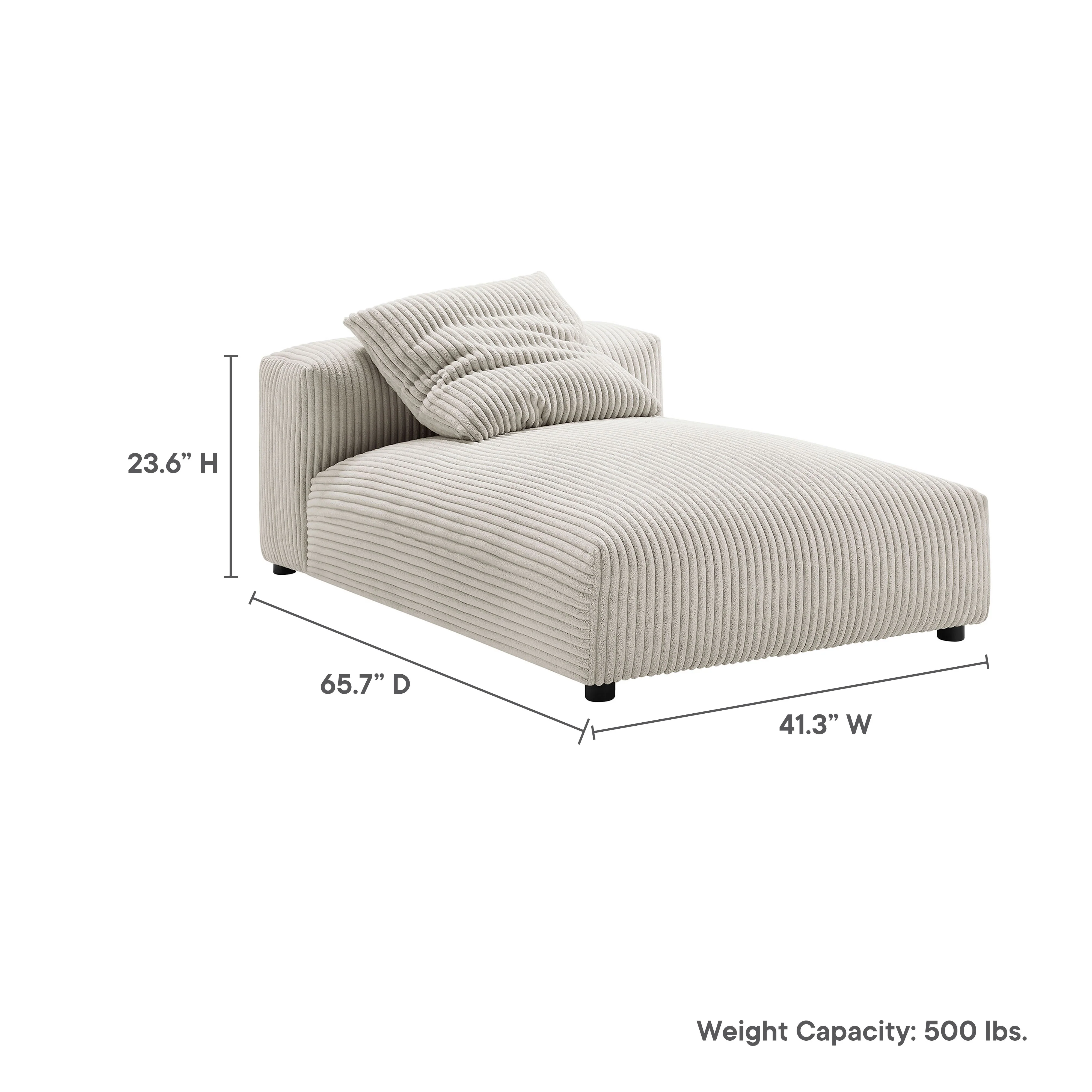 Solace Modular Corduroy Upholstered Armless Chaise Lounge by Modway - Image 9
