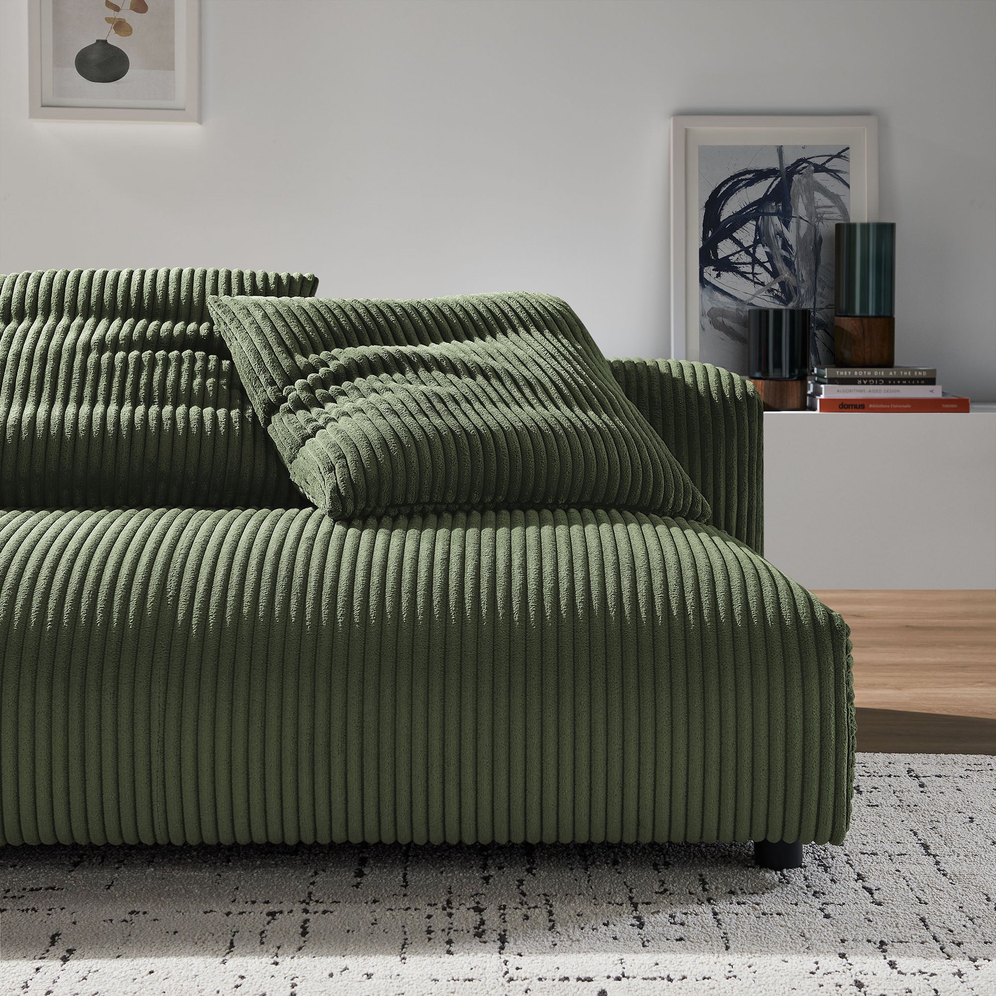 Solace Modular Corduroy Upholstered Armless Loveseat by Modway - Image 15