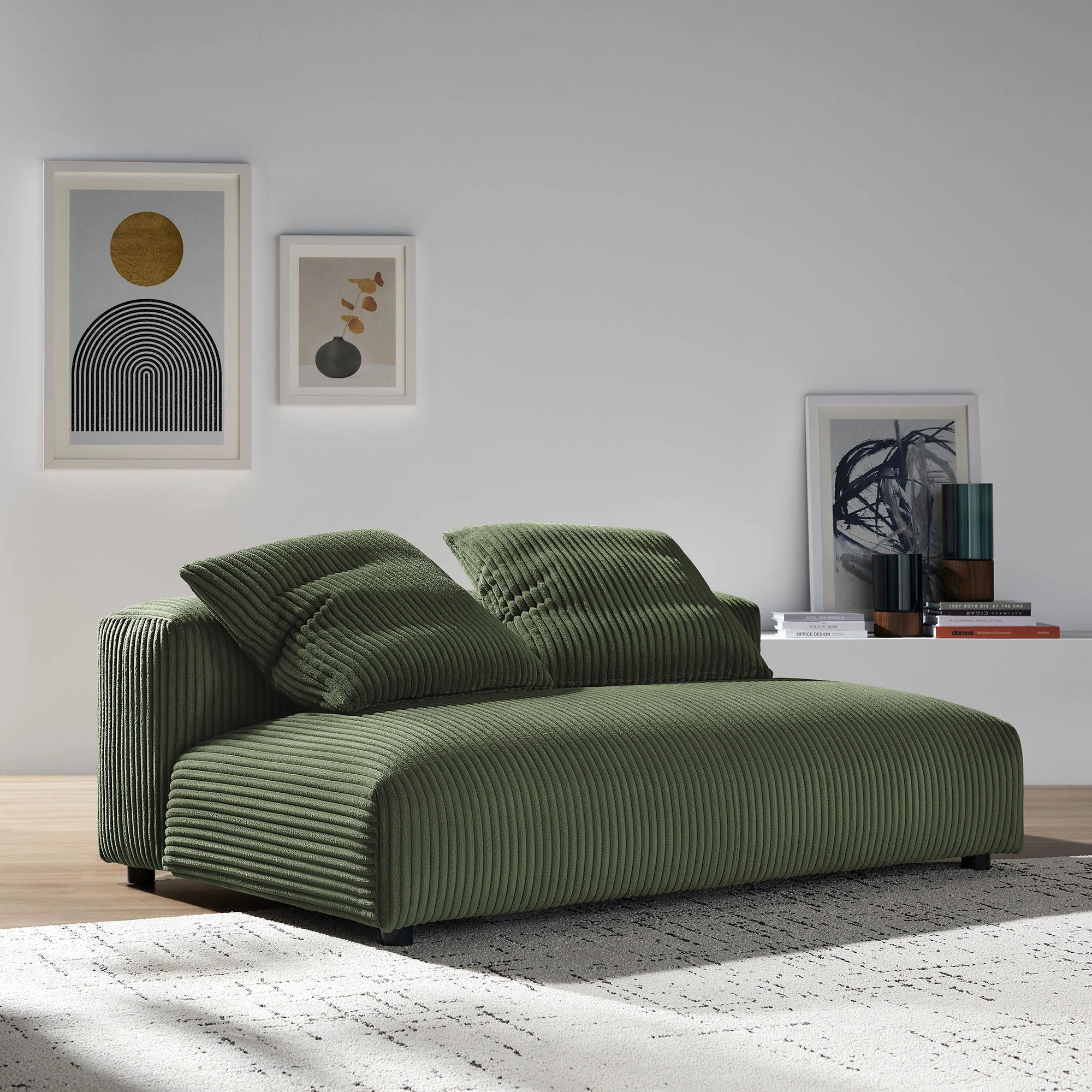 Solace Modular Corduroy Upholstered Armless Loveseat by Modway - Image 16