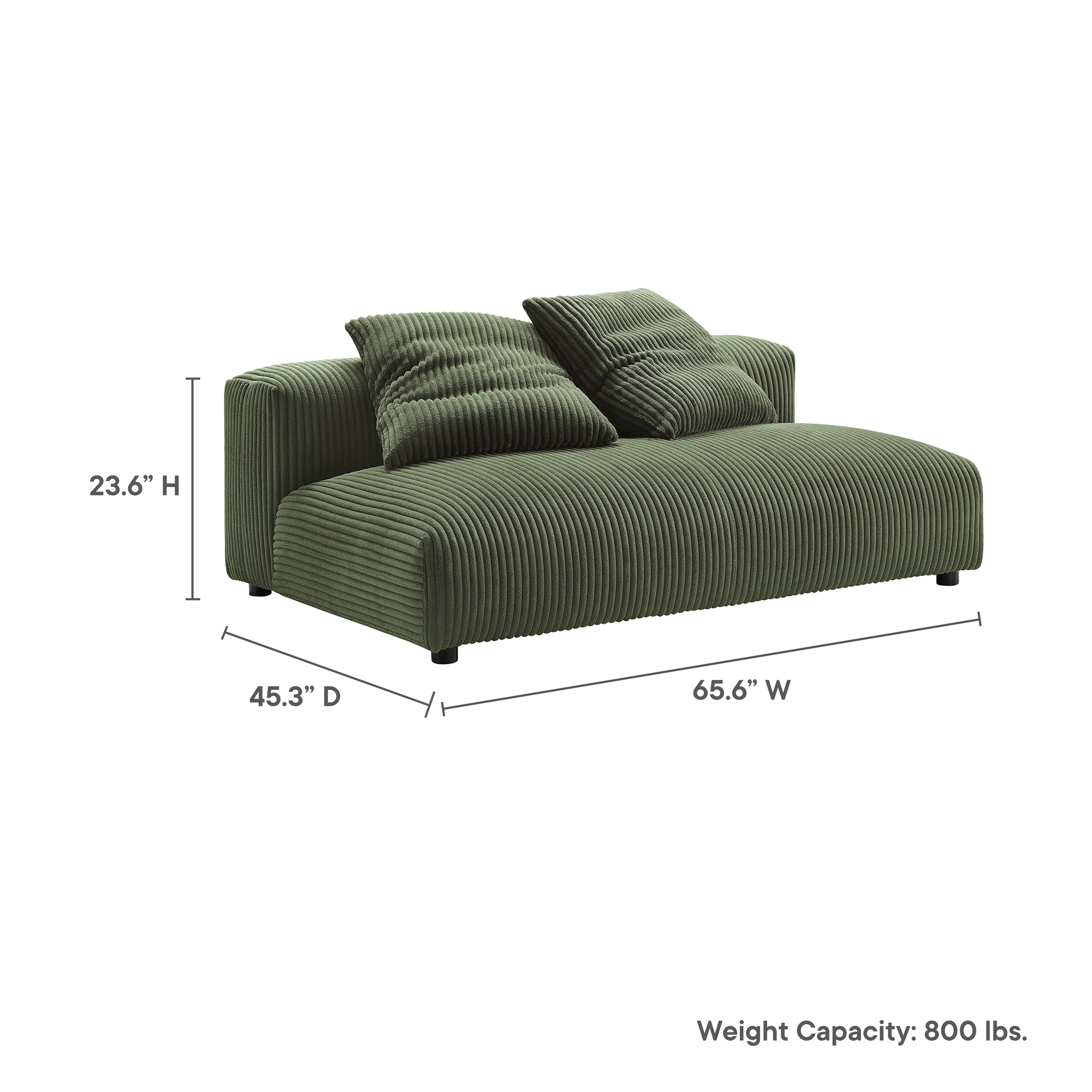 Solace Modular Corduroy Upholstered Armless Loveseat by Modway - Image 18