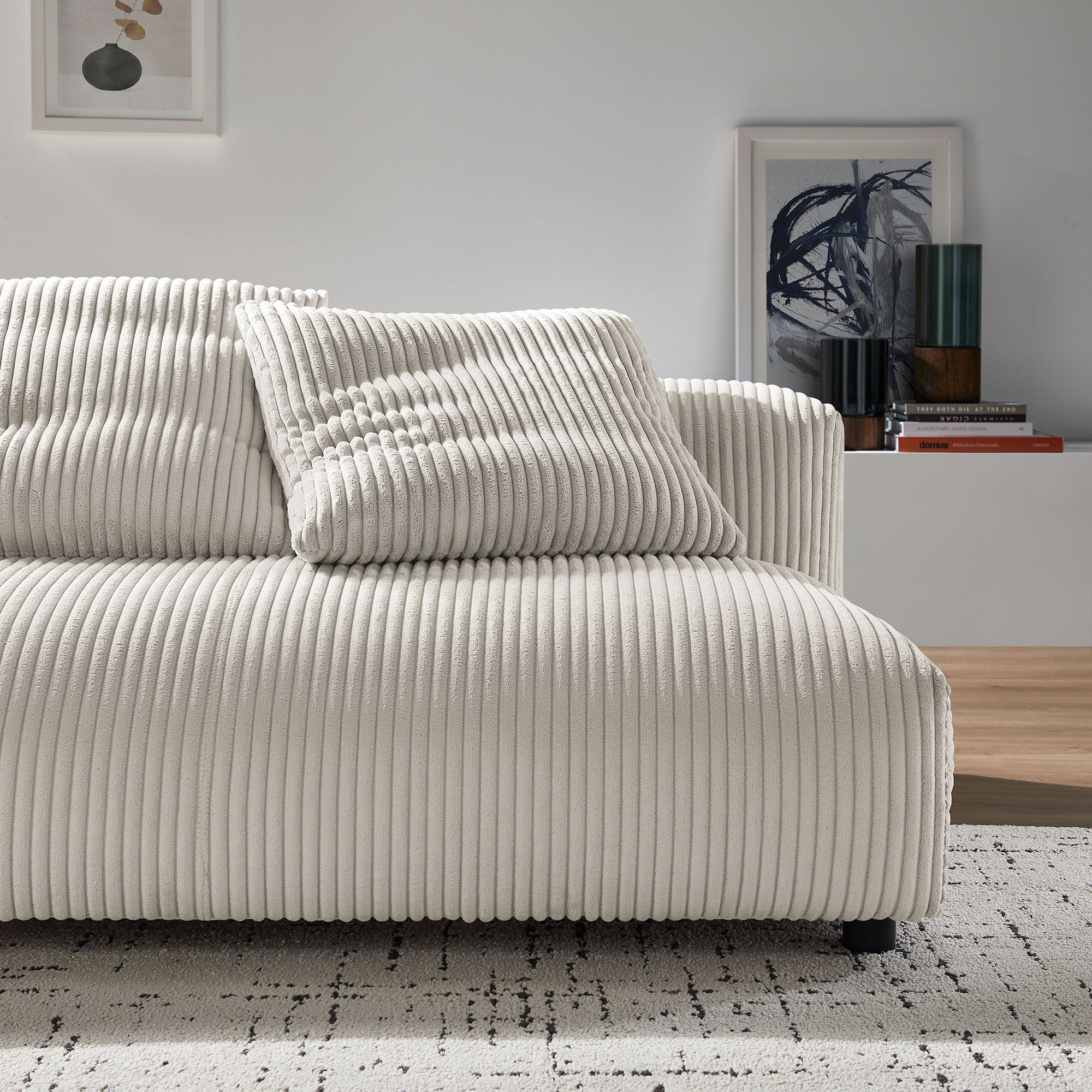 Solace Modular Corduroy Upholstered Armless Loveseat by Modway - Image 7