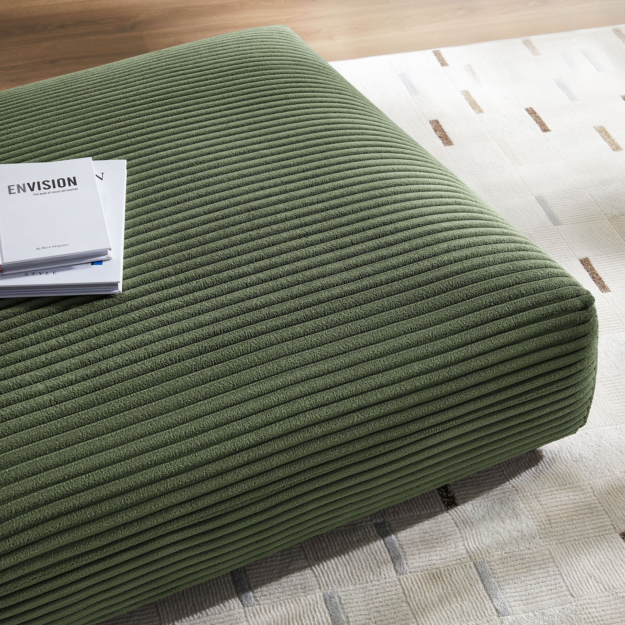 Solace Modular Corduroy Upholstered Ottoman by Modway - Image 11