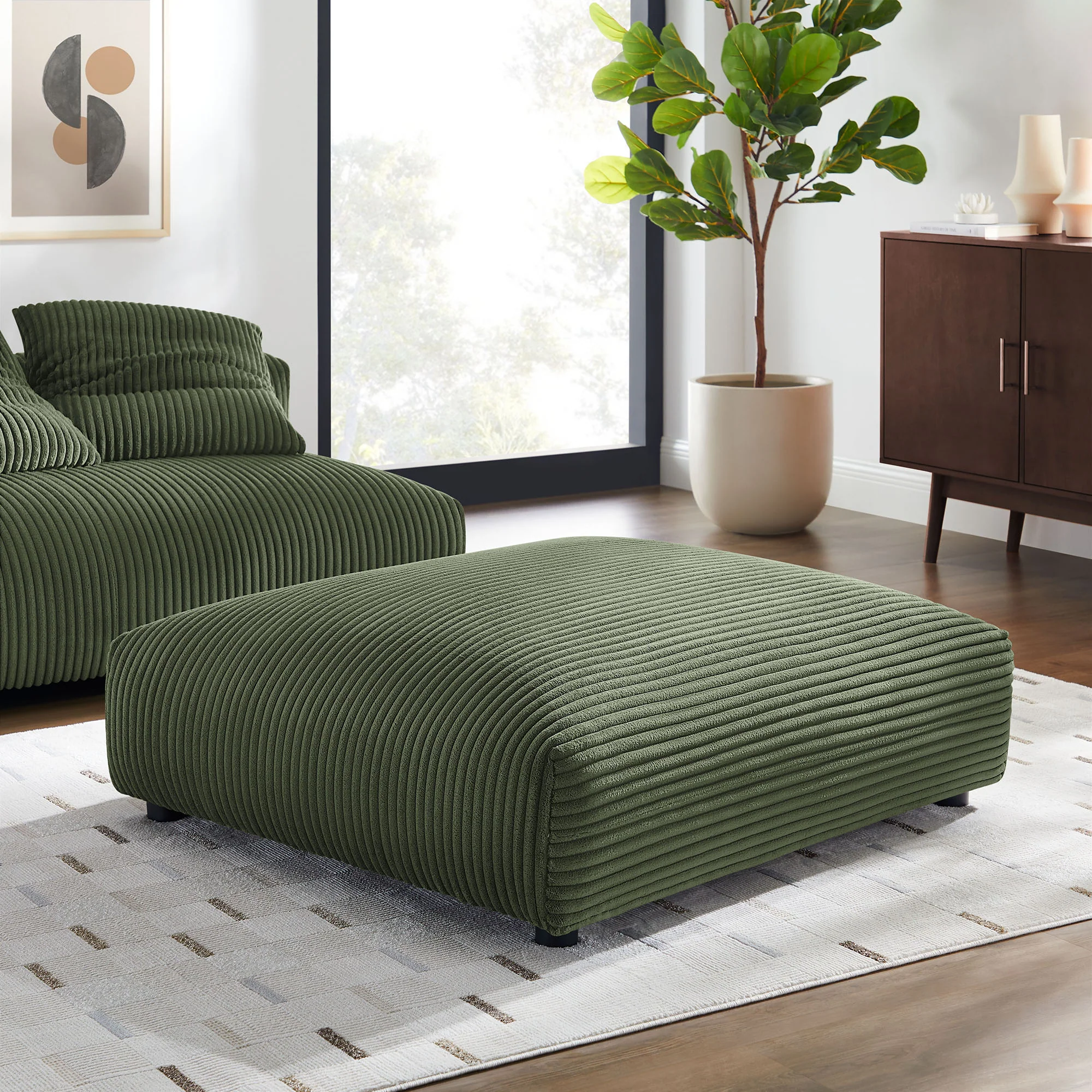 Solace Modular Corduroy Upholstered Ottoman by Modway - Image 12