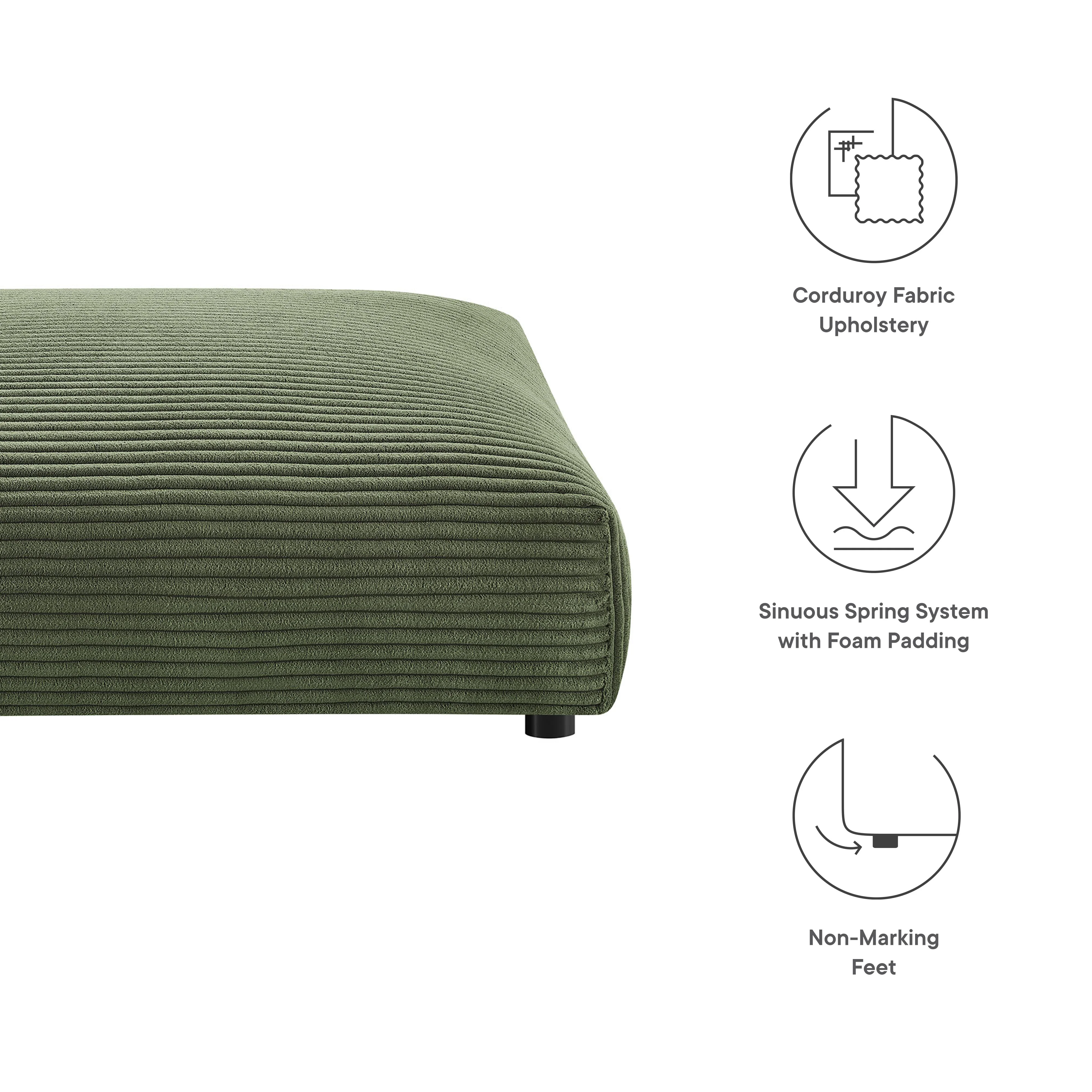 Solace Modular Corduroy Upholstered Ottoman by Modway - Image 13