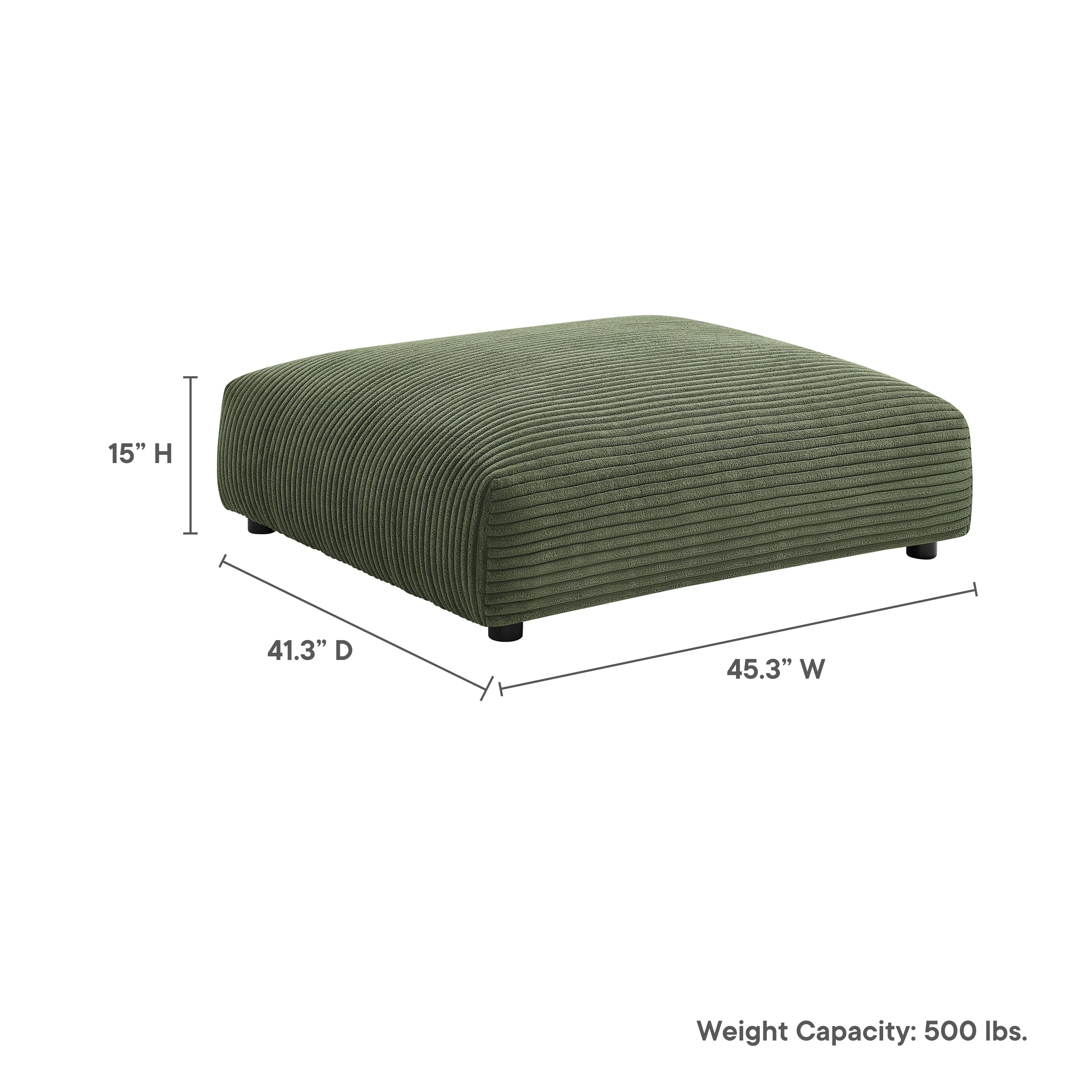 Solace Modular Corduroy Upholstered Ottoman by Modway - Image 14