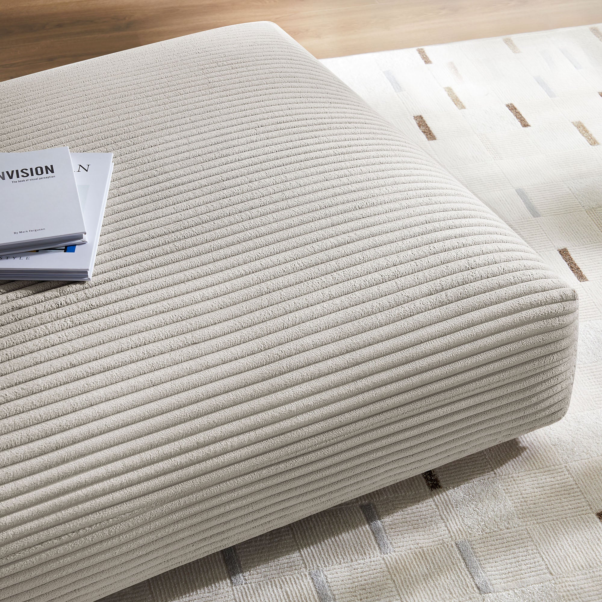 Solace Modular Corduroy Upholstered Ottoman by Modway - Image 5