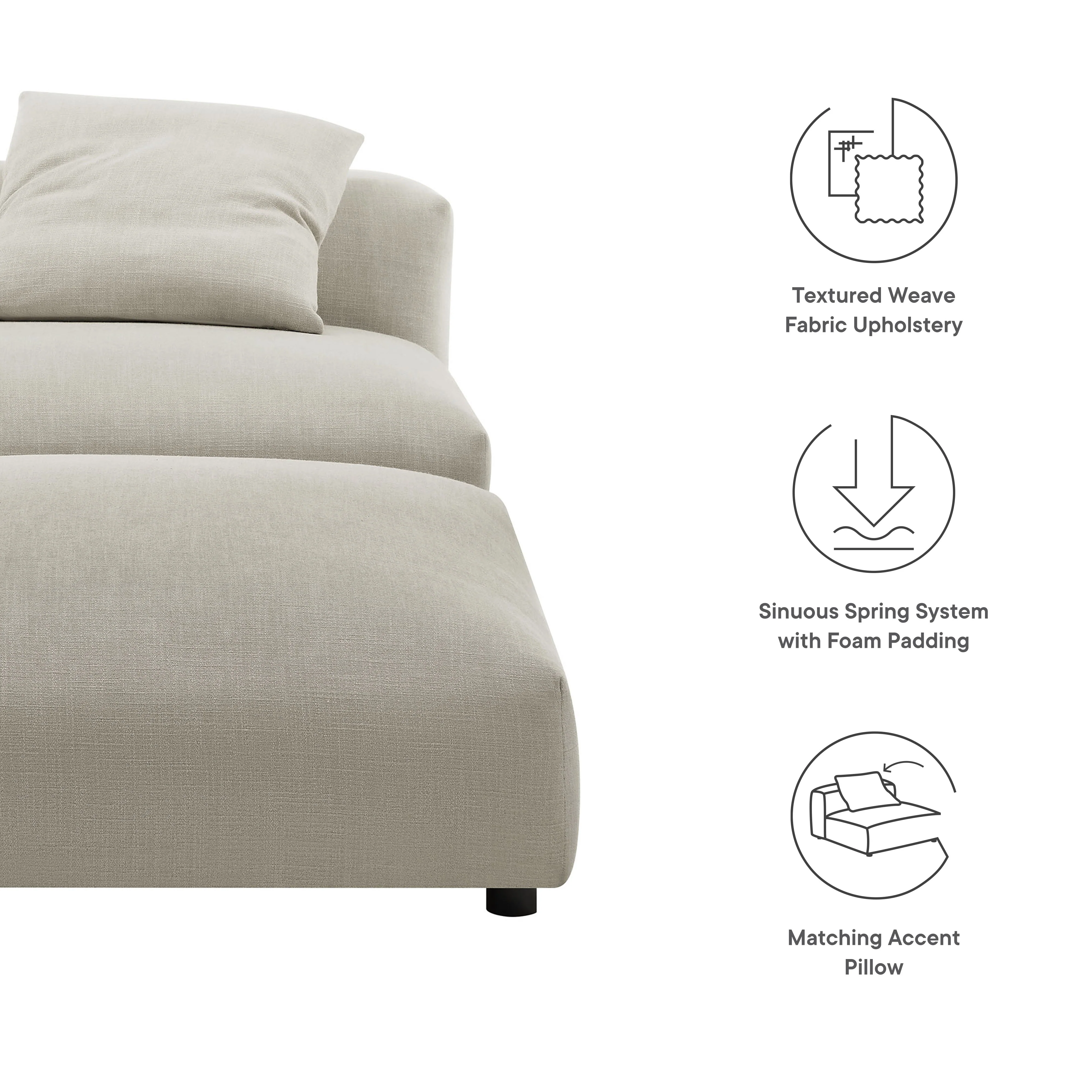 Solace Modular Upholstered Fabric Armless Chair and Ottoman Set by Modway - Image 10