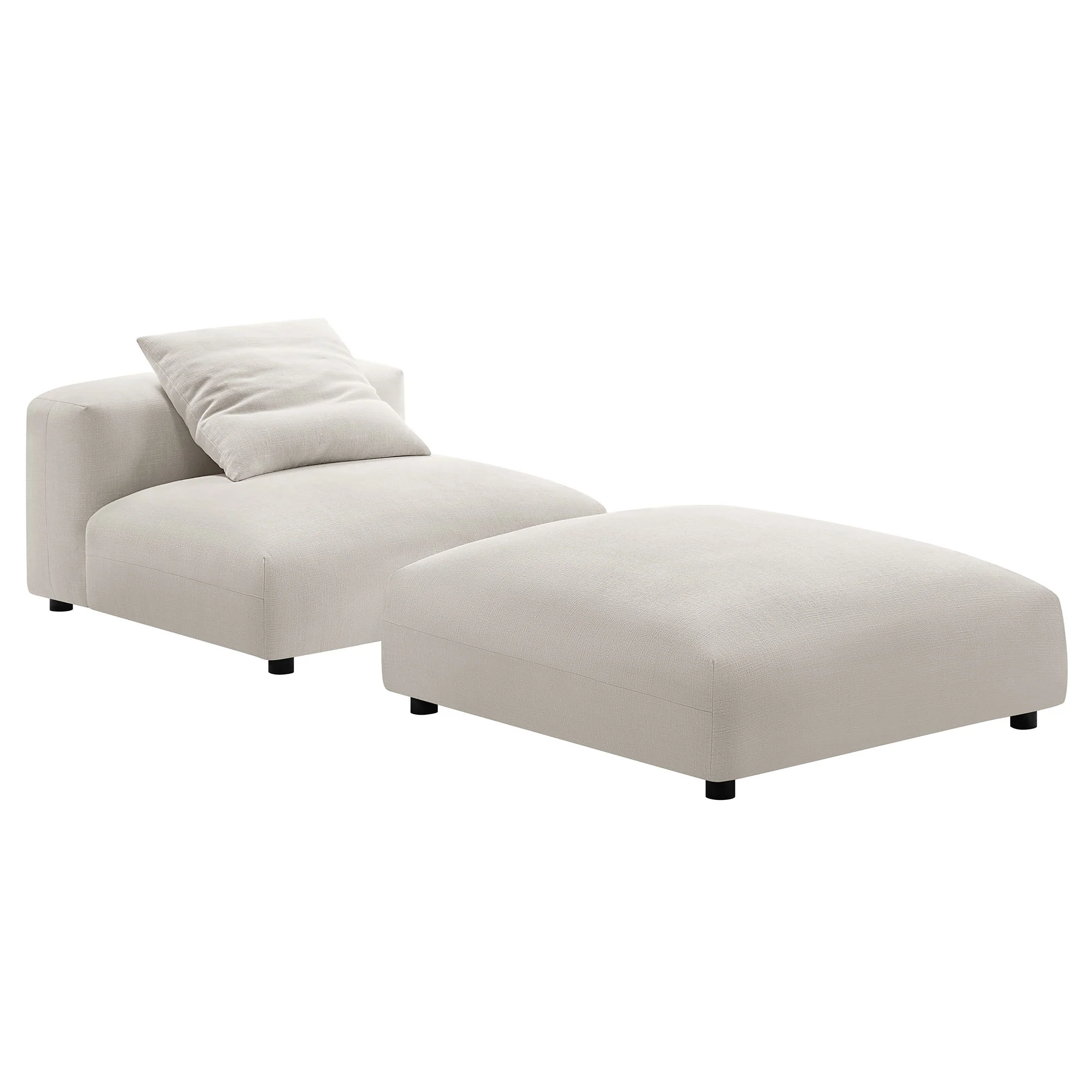 Solace Modular Upholstered Fabric Armless Chair and Ottoman Set by Modway - Image 11
