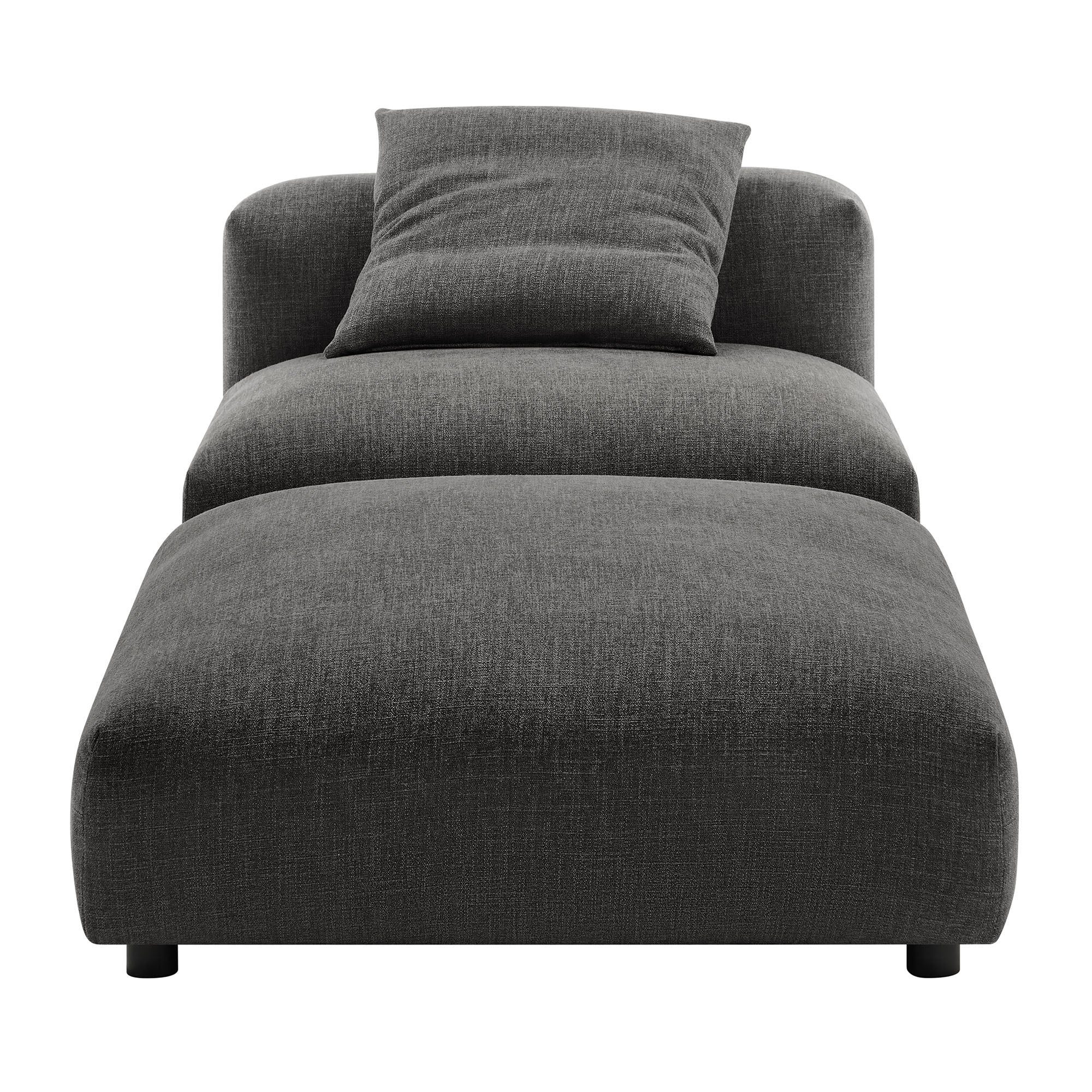 Solace Modular Upholstered Fabric Armless Chair and Ottoman Set by Modway - Image 3