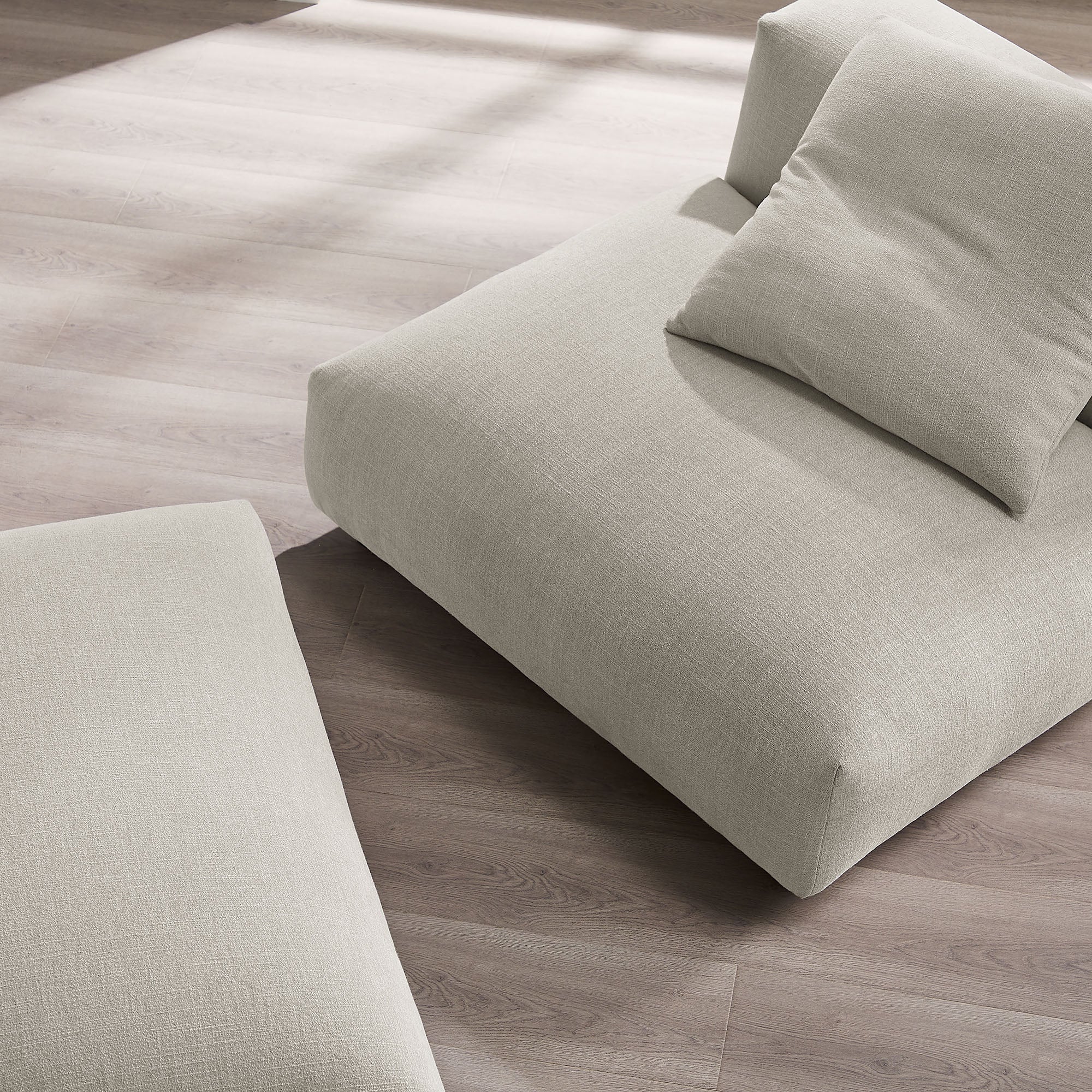 Solace Modular Upholstered Fabric Armless Chair and Ottoman Set by Modway - Image 8