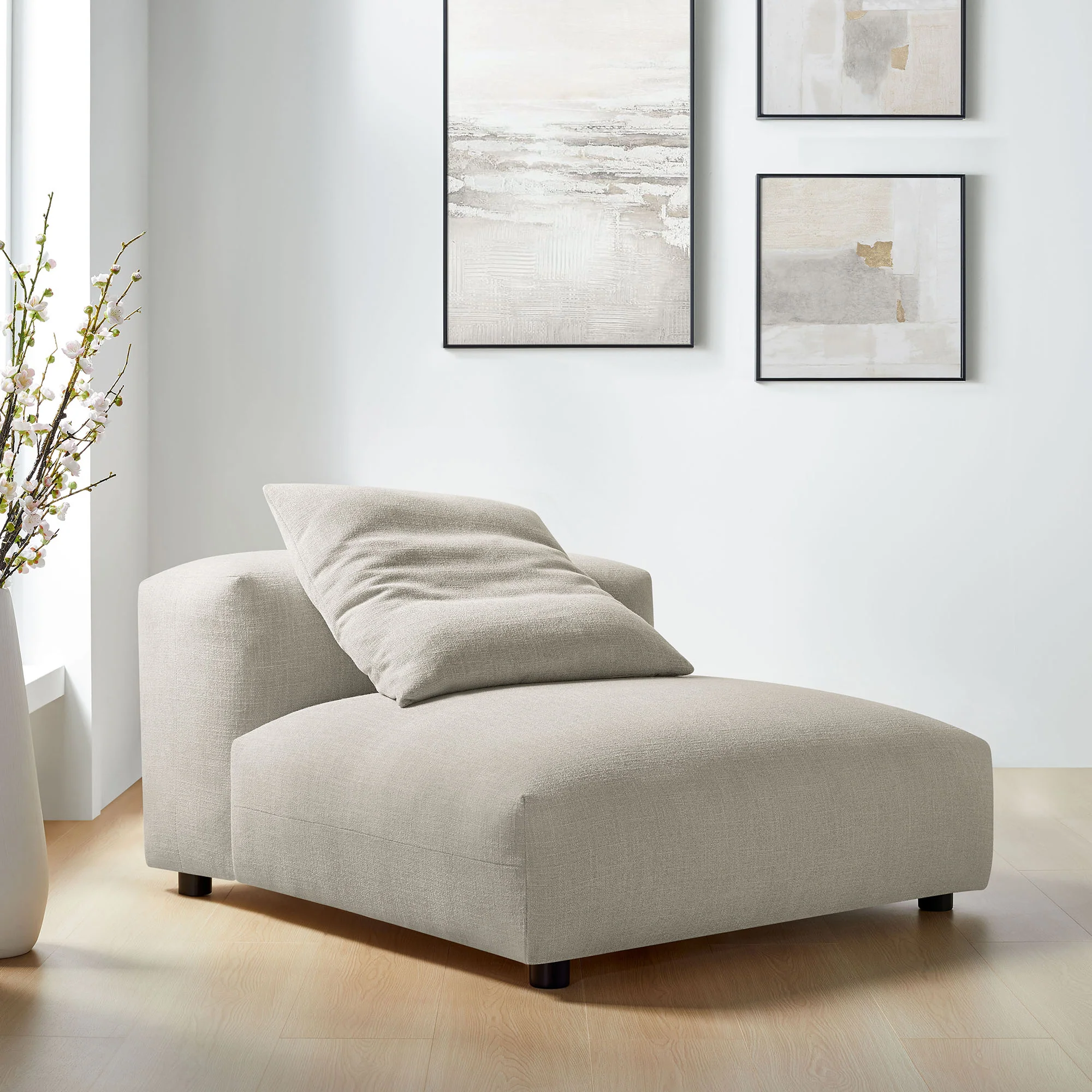 Solace Modular Upholstered Fabric Armless Chair by Modway - Image 16