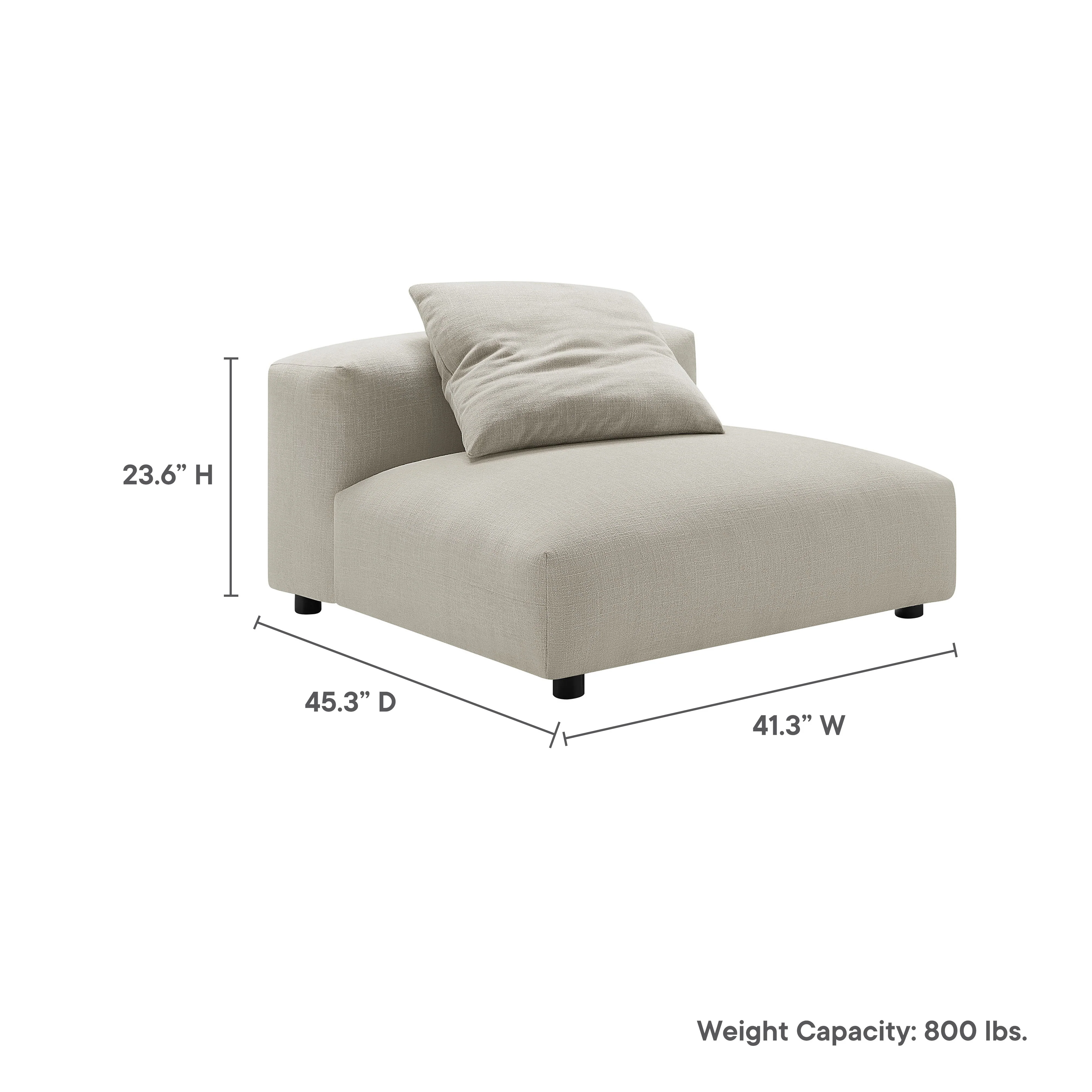 Solace Modular Upholstered Fabric Armless Chair by Modway - Image 18