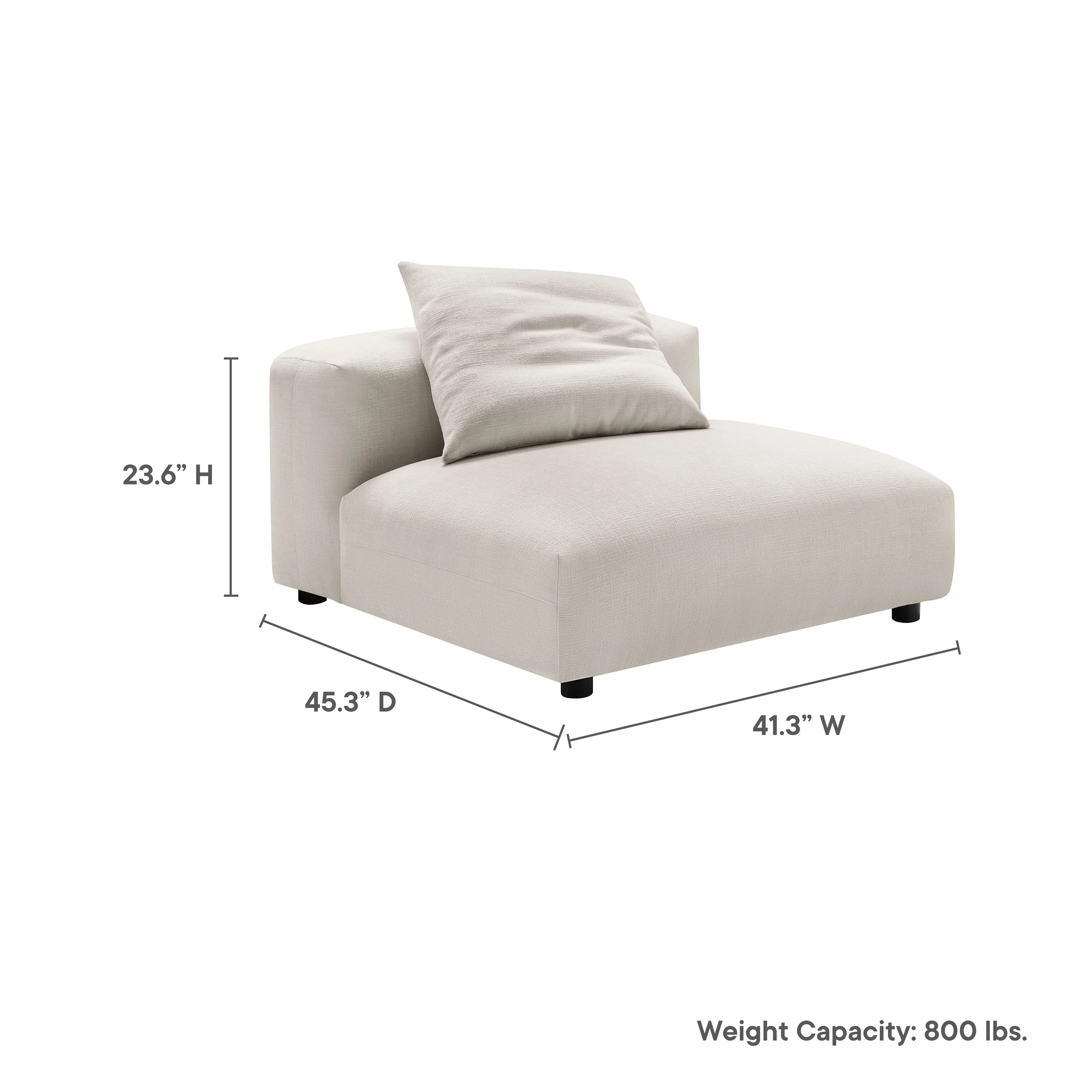 Solace Modular Upholstered Fabric Armless Chair by Modway - Image 27