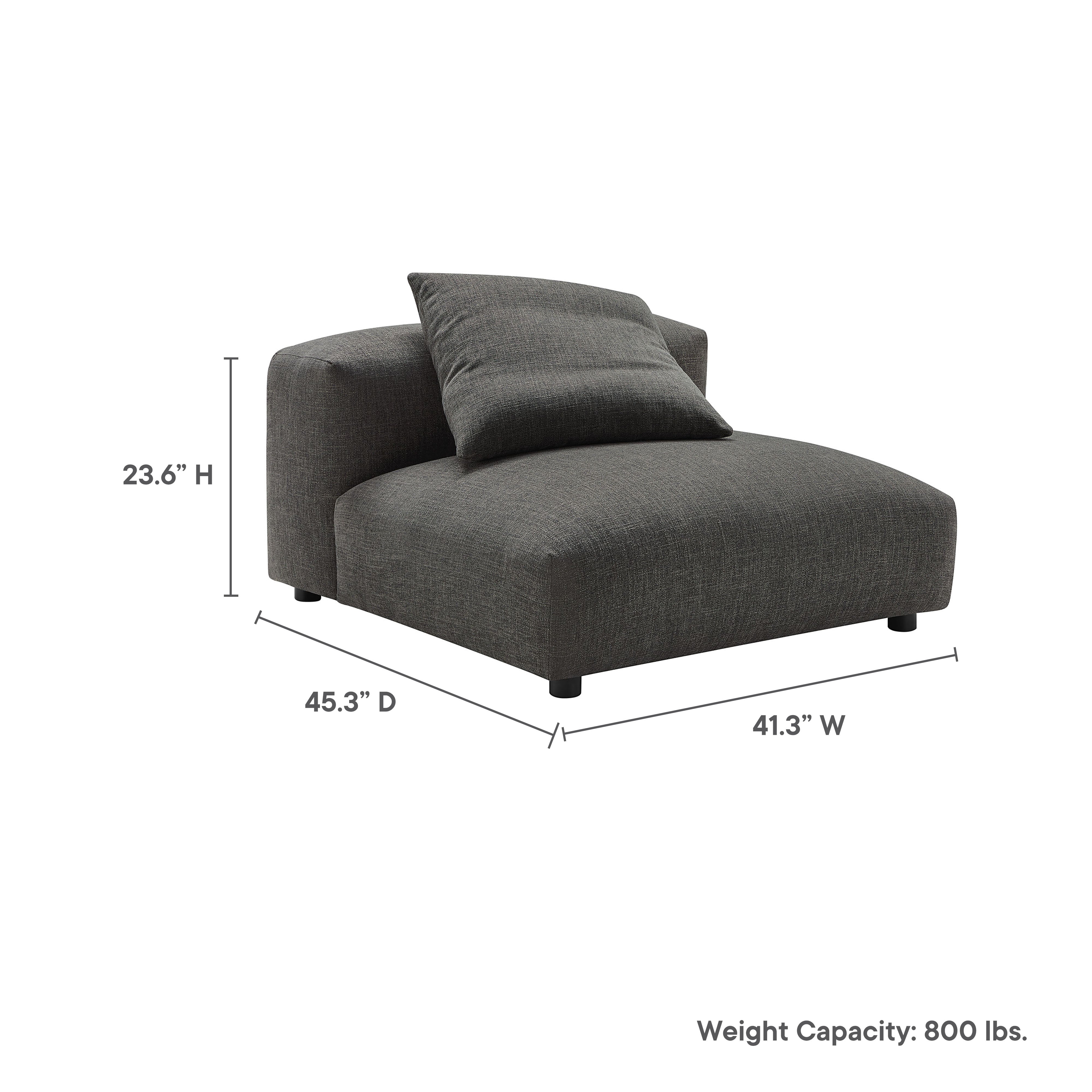 Solace Modular Upholstered Fabric Armless Chair by Modway - Image 9