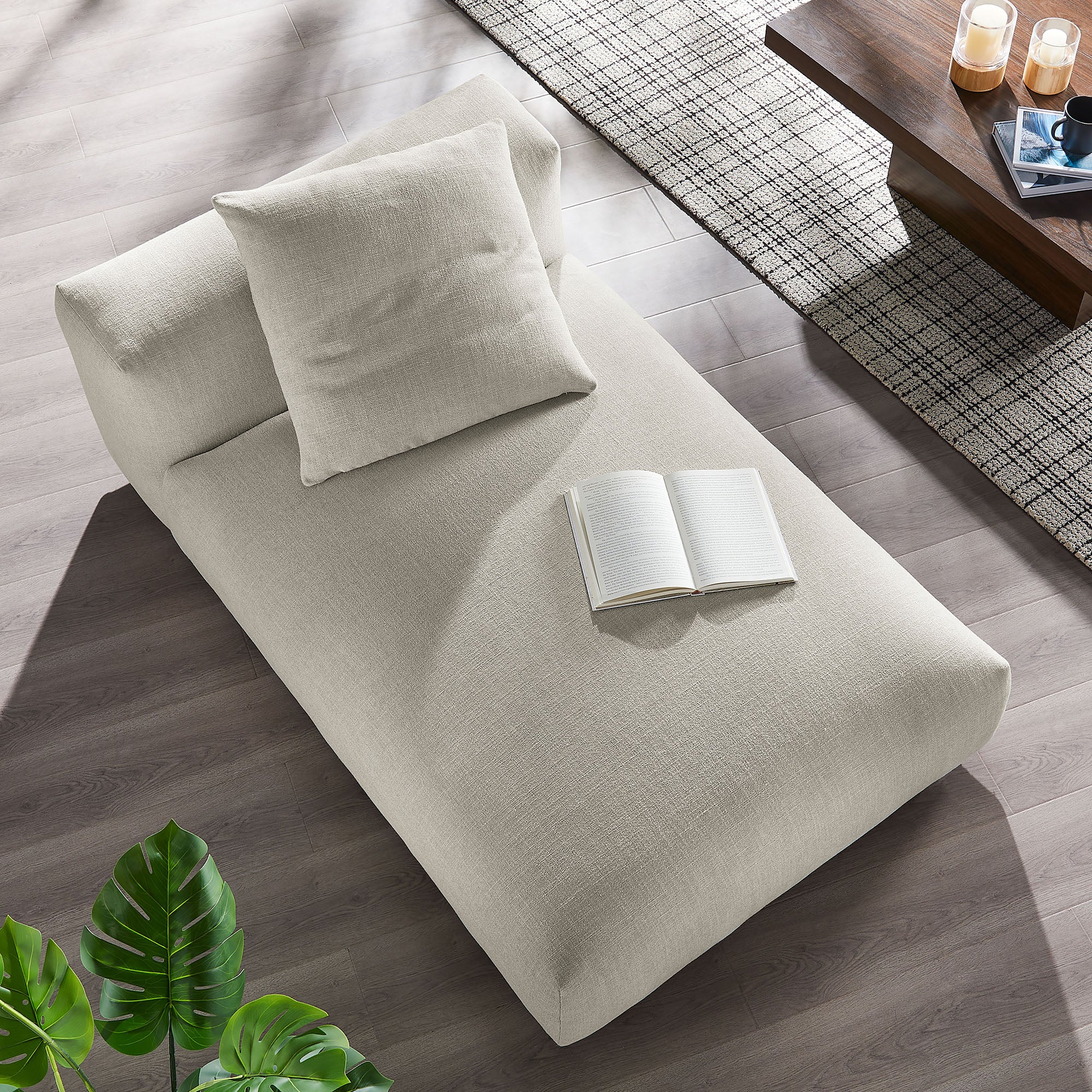 Solace Modular Upholstered Fabric Armless Chaise Lounge by Modway - Image 16