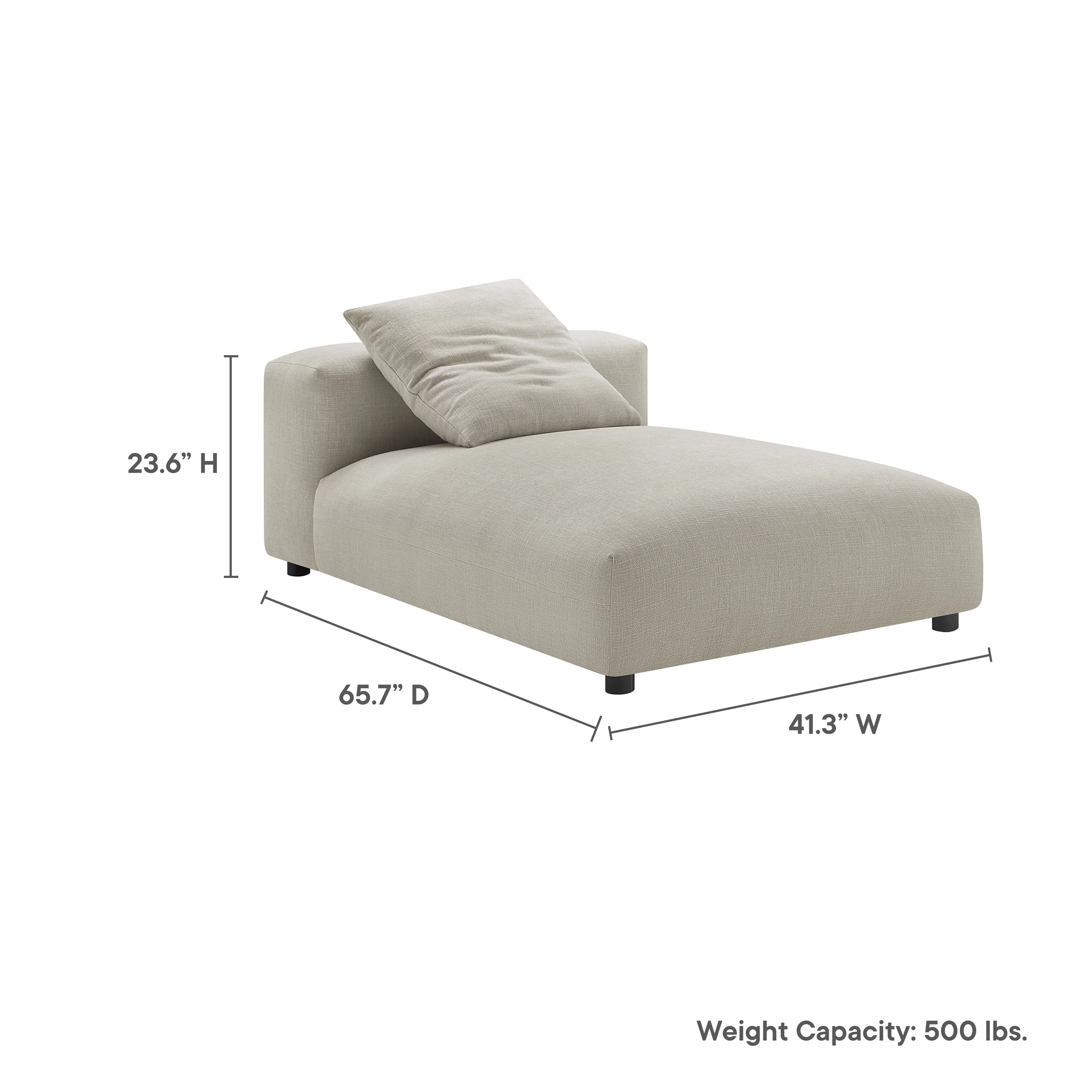 Solace Modular Upholstered Fabric Armless Chaise Lounge by Modway - Image 18