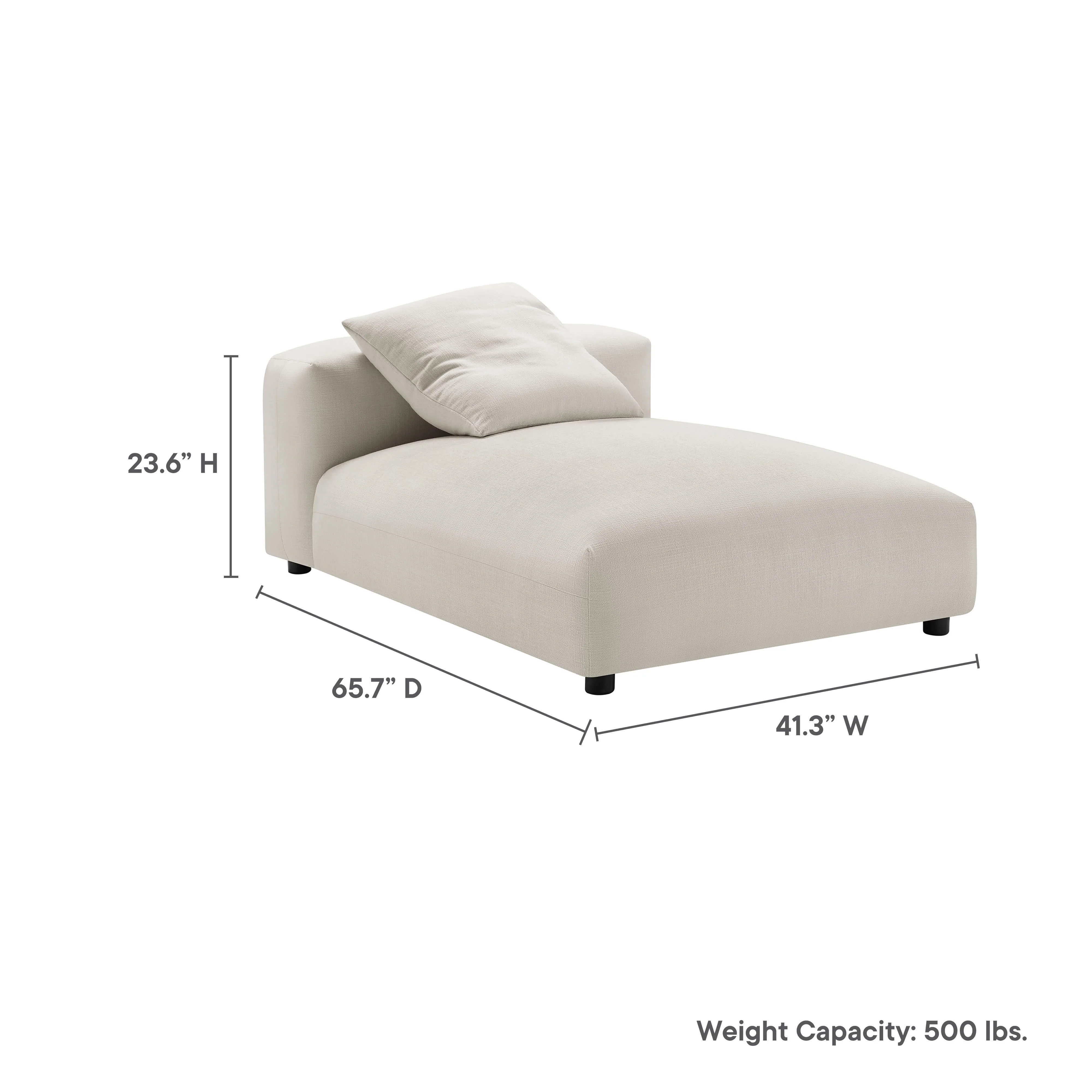 Solace Modular Upholstered Fabric Armless Chaise Lounge by Modway - Image 27