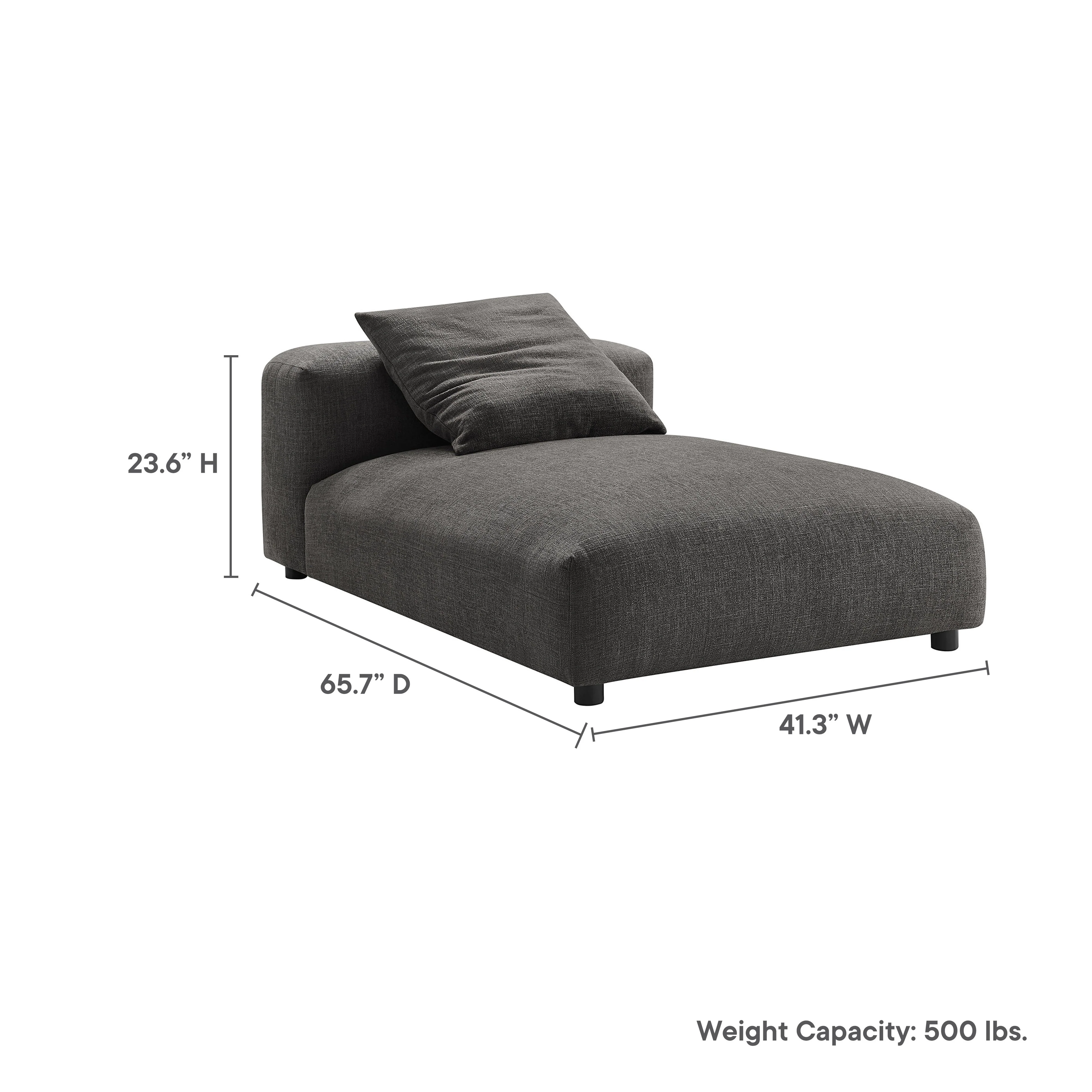 Solace Modular Upholstered Fabric Armless Chaise Lounge by Modway - Image 9