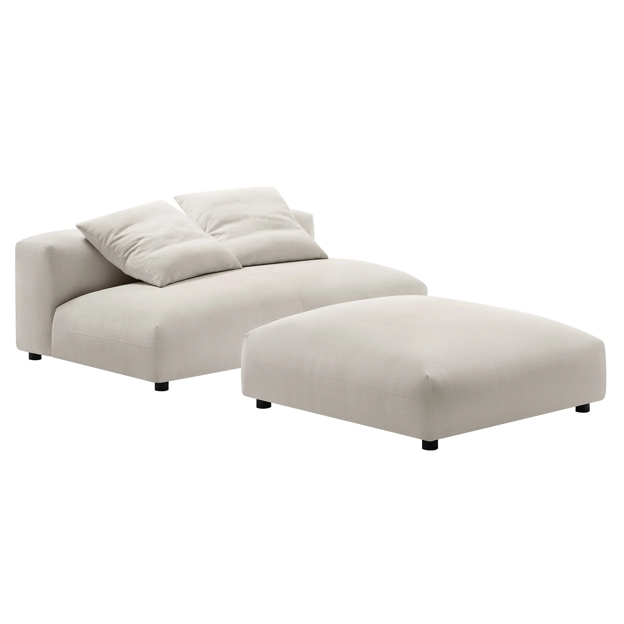 Solace Modular Upholstered Fabric Armless Loveseat and Ottoman Set by Modway - Image 11