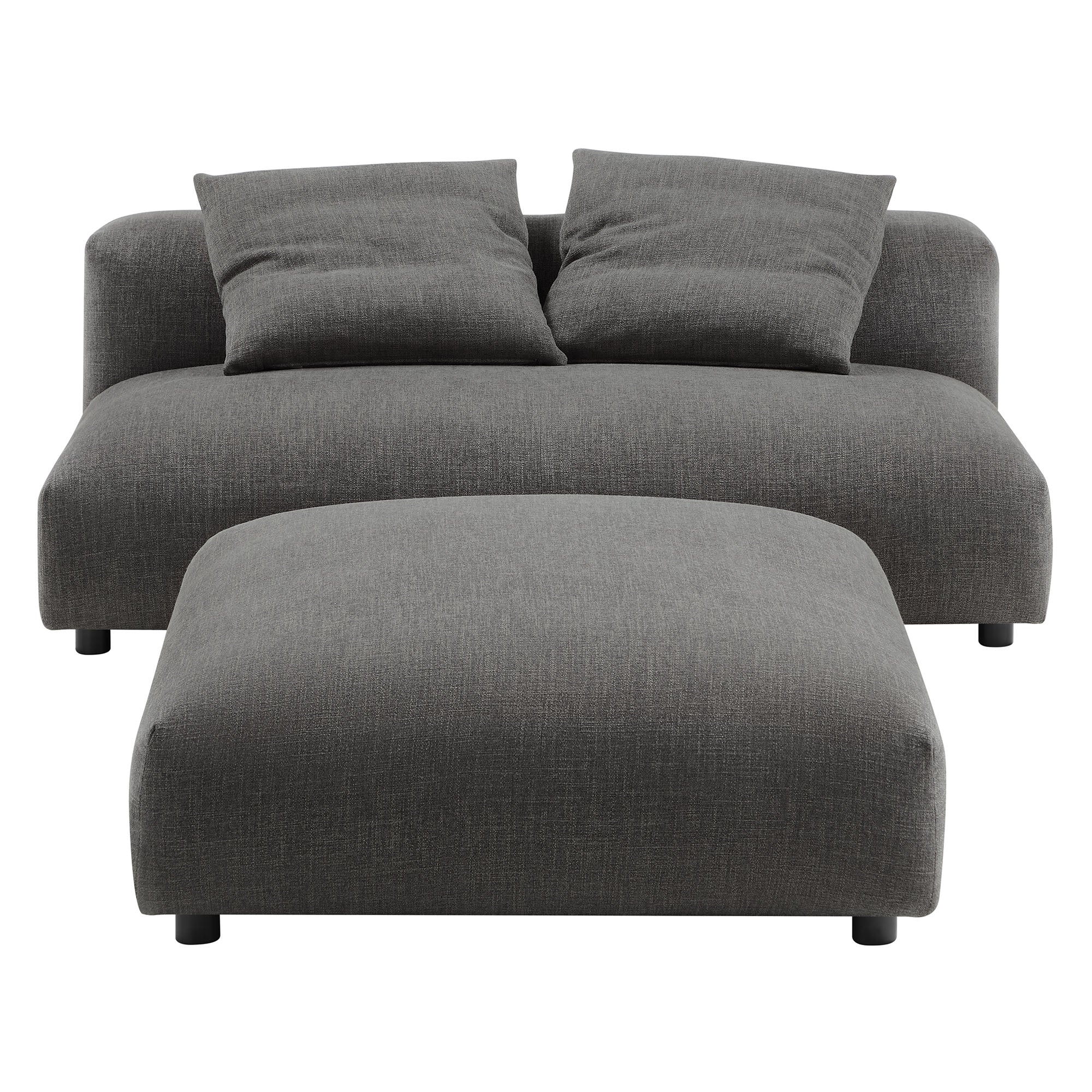 Solace Modular Upholstered Fabric Armless Loveseat and Ottoman Set by Modway - Image 3