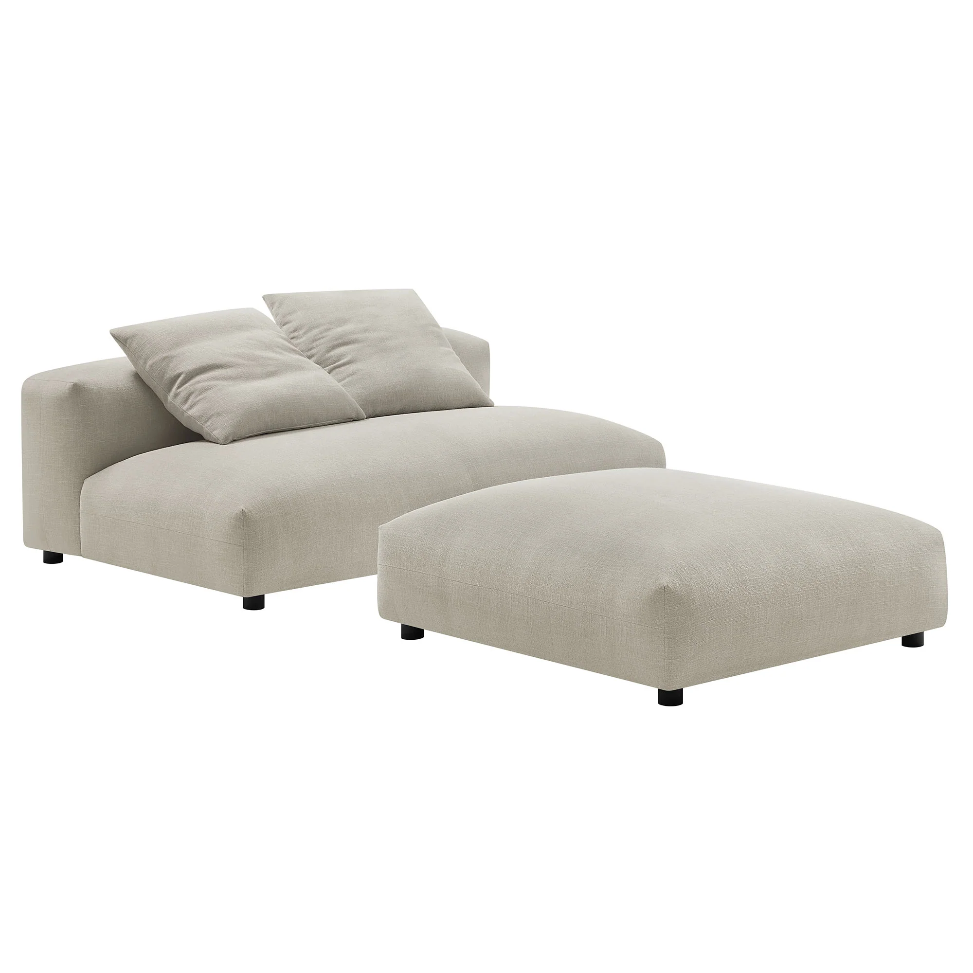 Solace Modular Upholstered Fabric Armless Loveseat and Ottoman Set by Modway - Image 6
