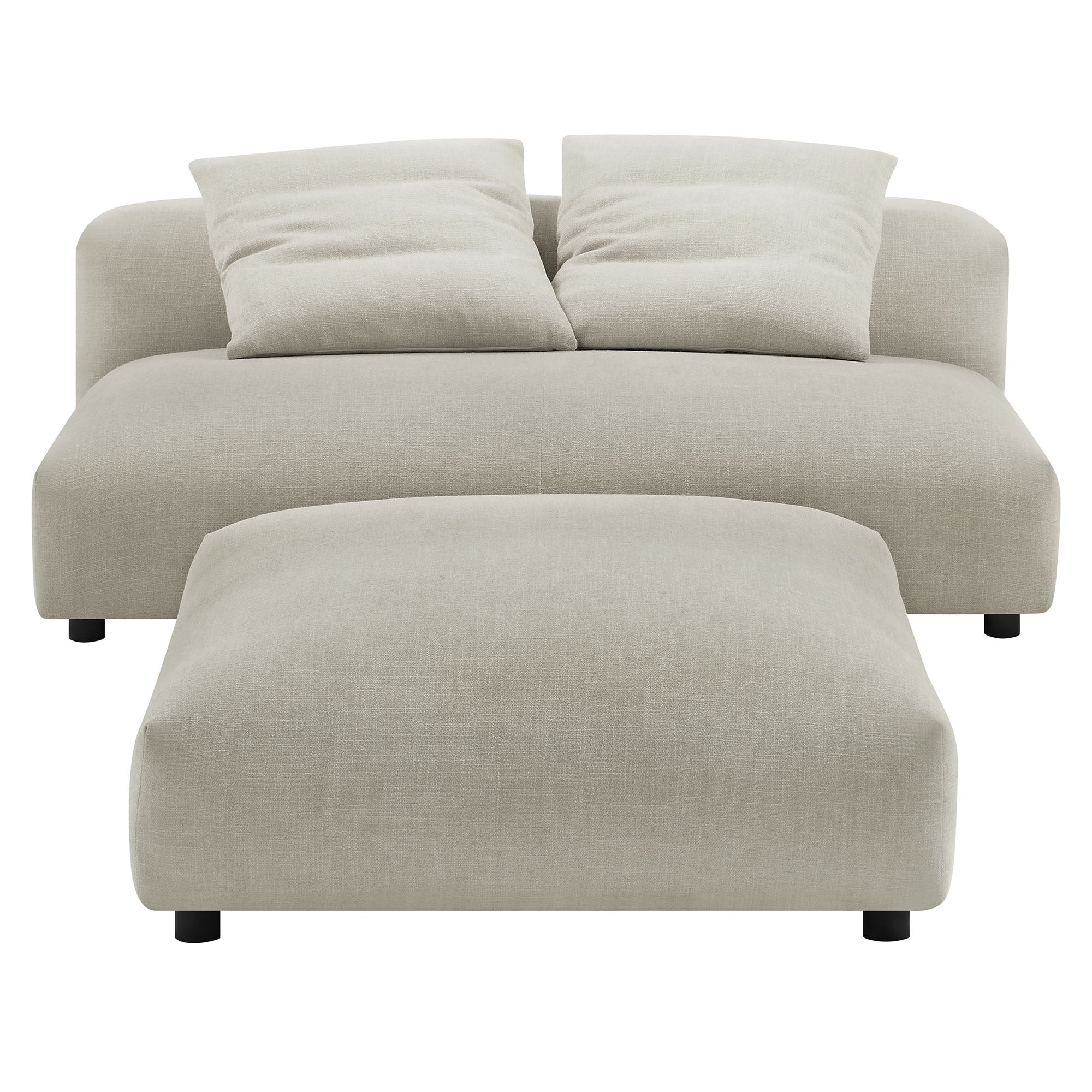 Solace Modular Upholstered Fabric Armless Loveseat and Ottoman Set by Modway - Image 7