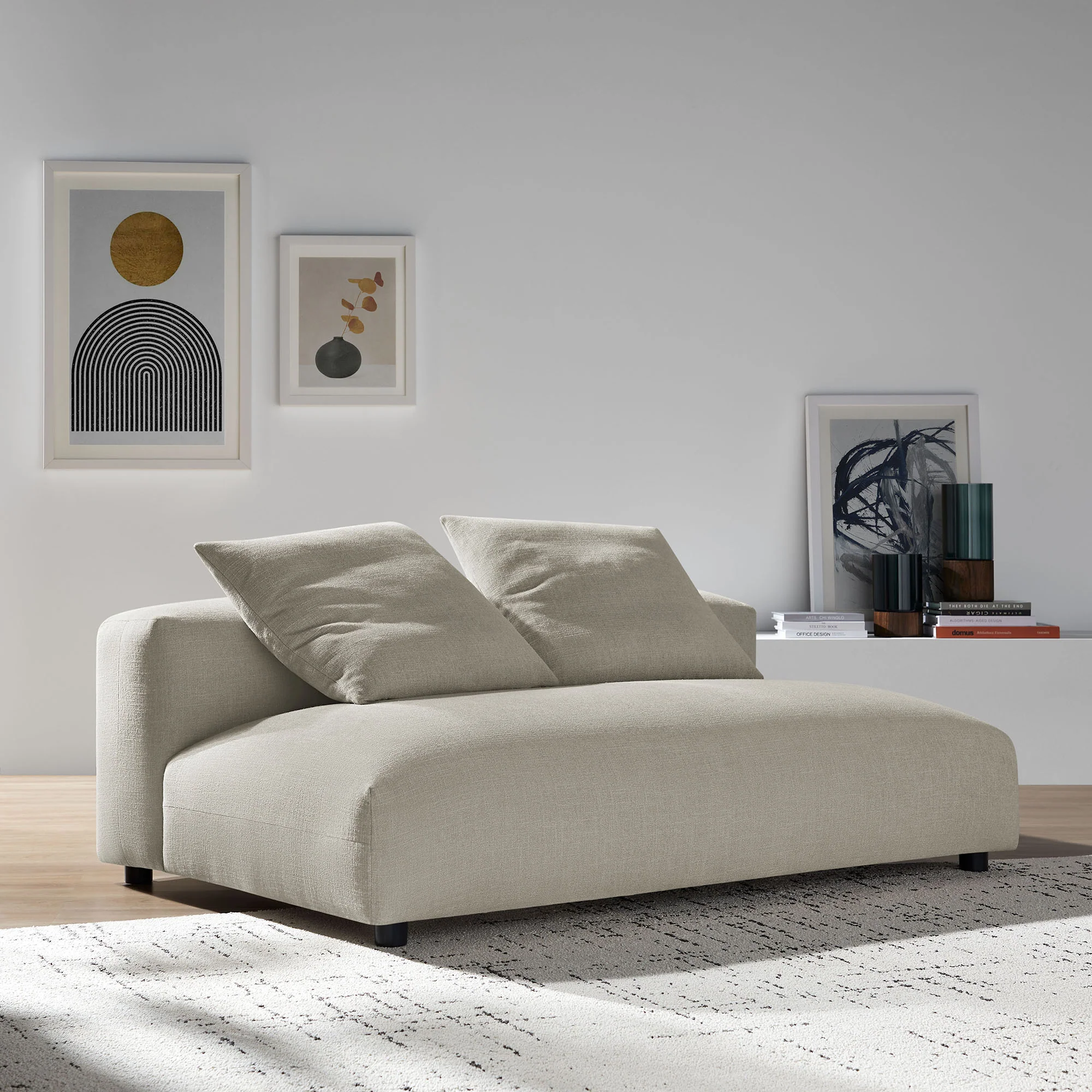 Solace Modular Upholstered Fabric Armless Loveseat by Modway - Image 16